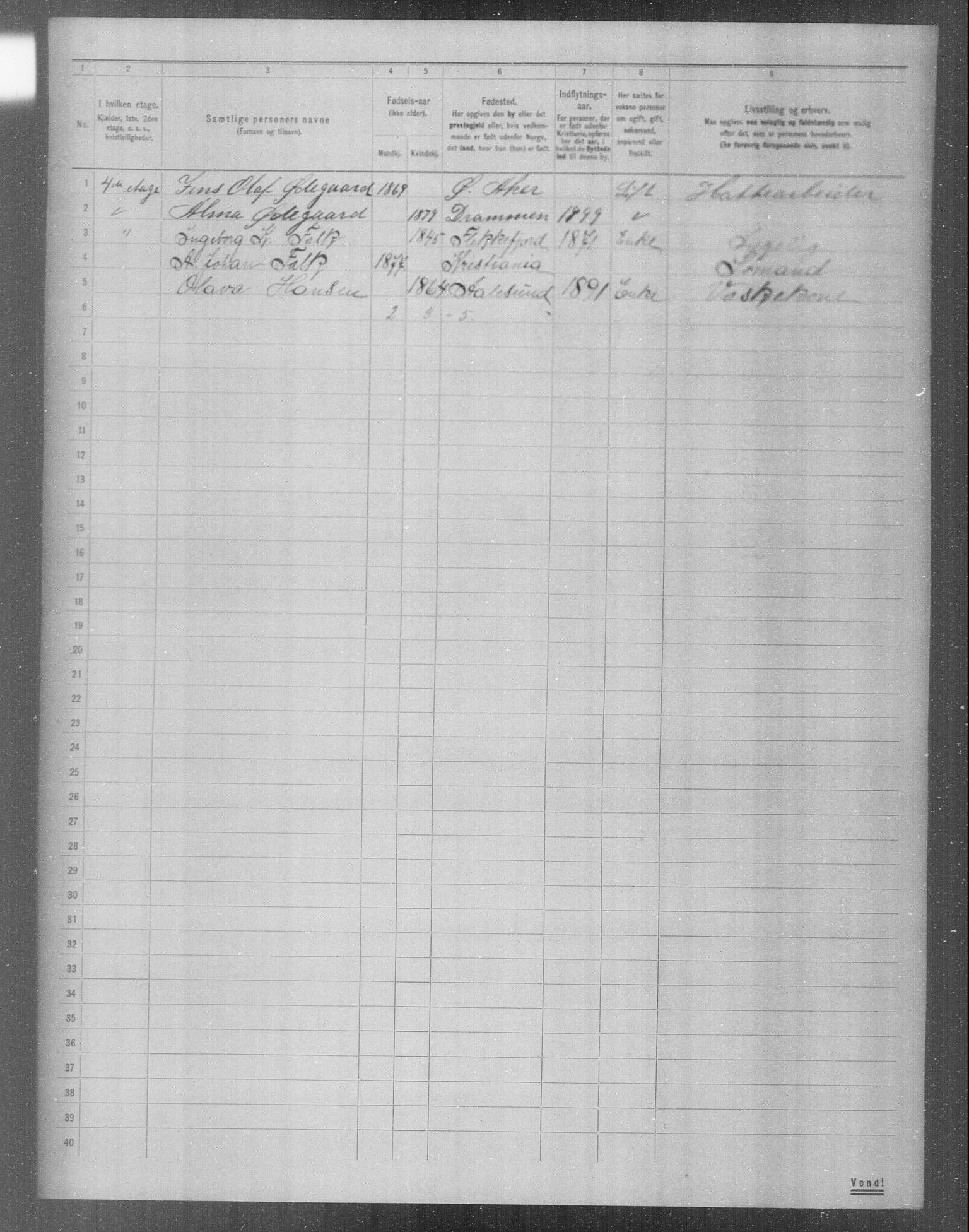 OBA, Municipal Census 1904 for Kristiania, 1904, p. 7032