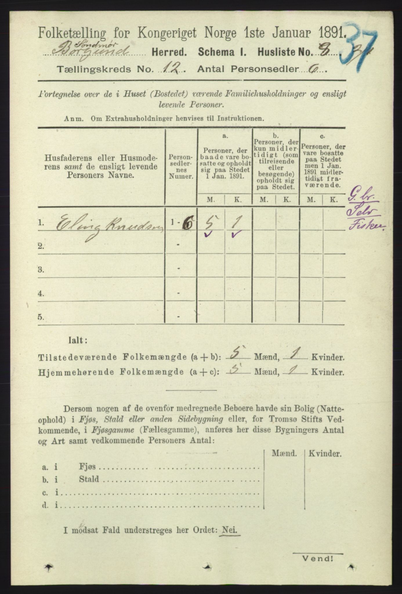 RA, 1891 census for 1531 Borgund, 1891, p. 3147