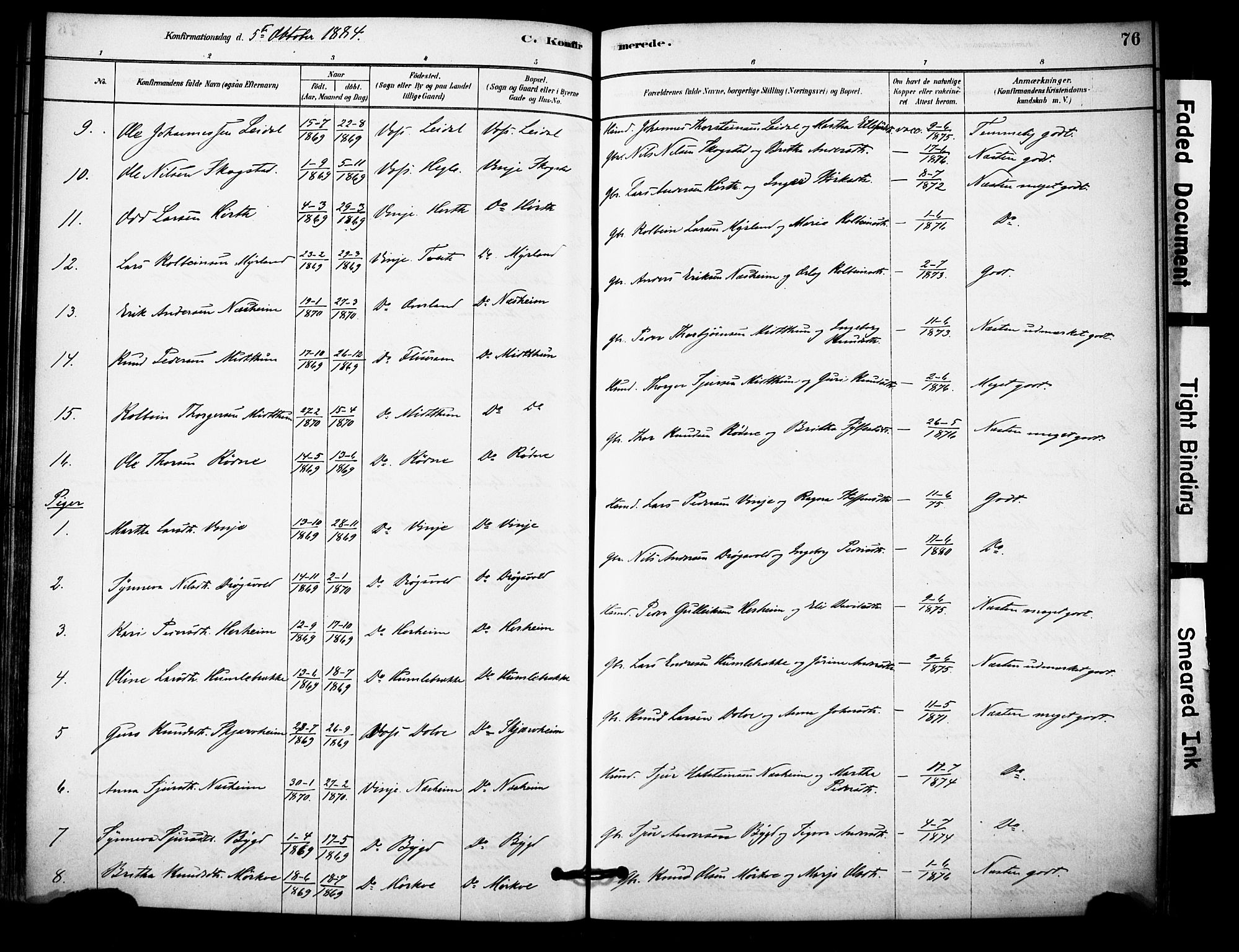 Vossestrand Sokneprestembete, AV/SAB-A-79101/H/Haa: Parish register (official) no. C 1, 1878-1903, p. 76