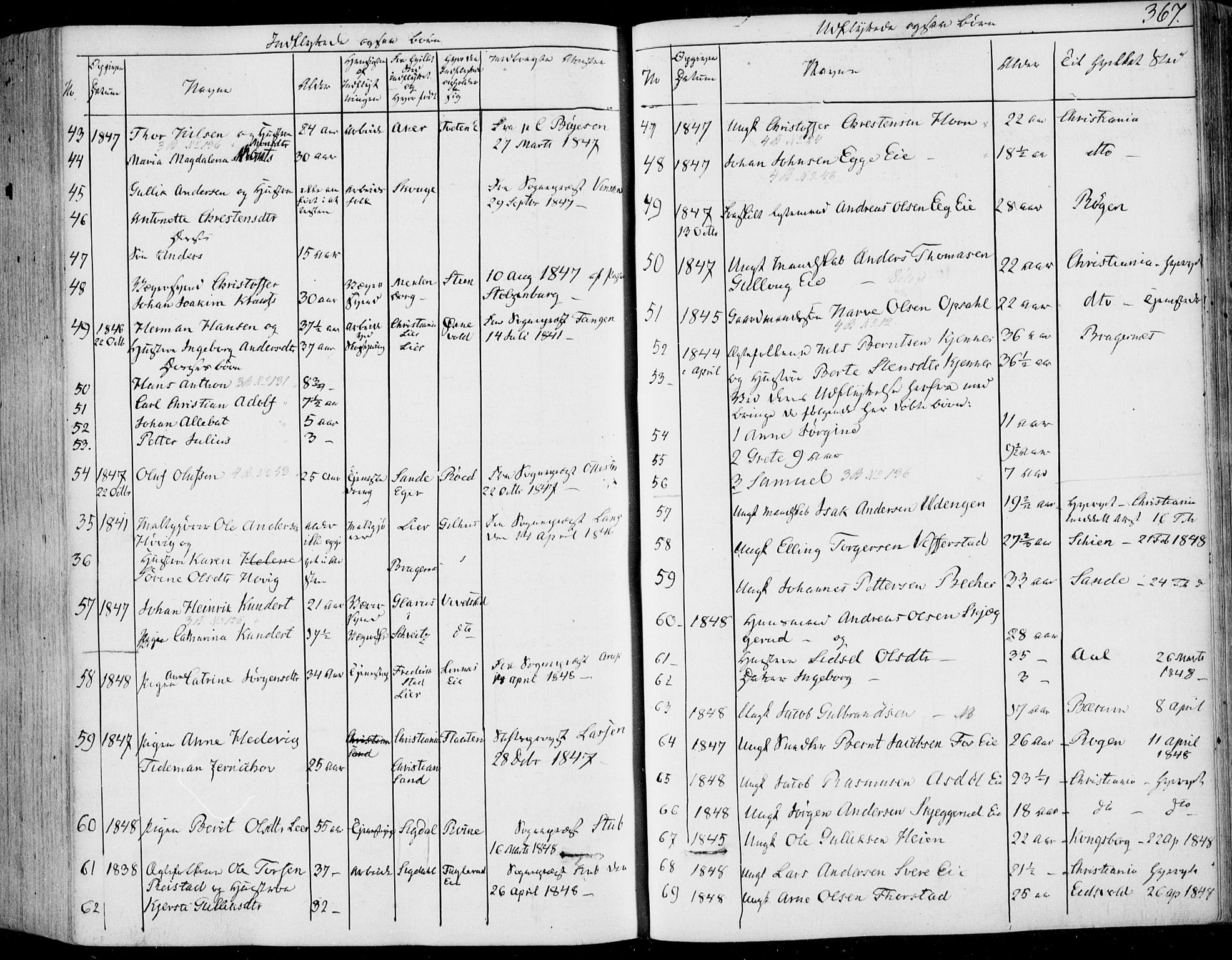 Lier kirkebøker, AV/SAKO-A-230/F/Fa/L0011: Parish register (official) no. I 11, 1843-1854, p. 367