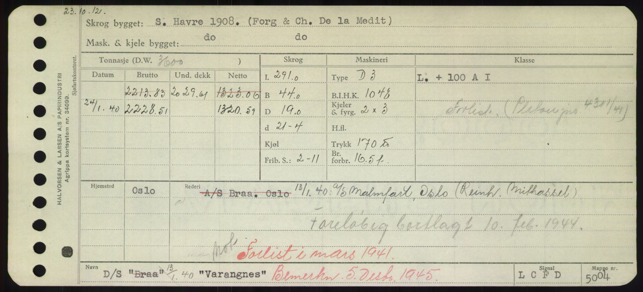 Sjøfartsdirektoratet med forløpere, Skipsmålingen, RA/S-1627/H/Hd/L0040: Fartøy, U-Ve, p. 321