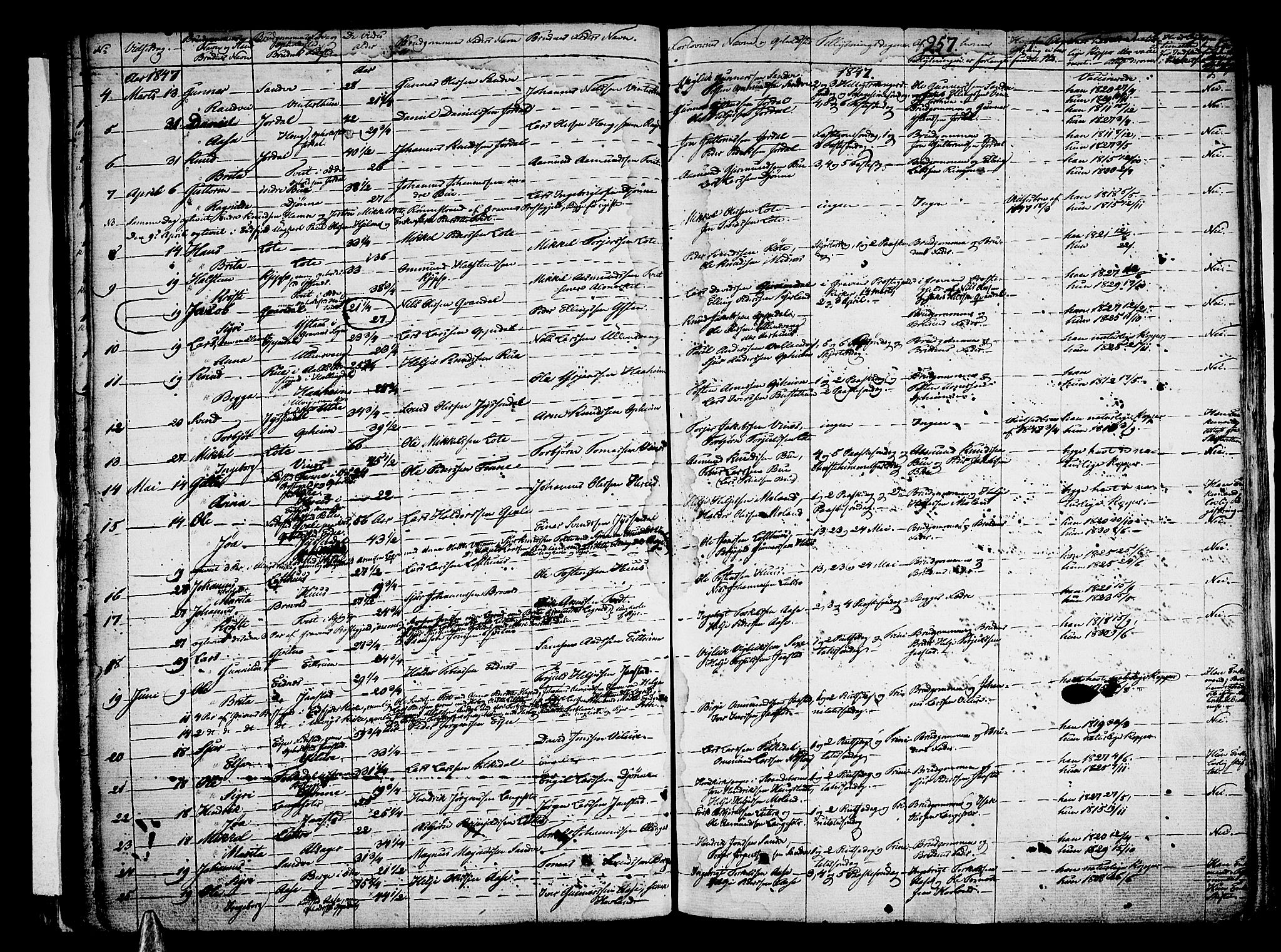 Ullensvang sokneprestembete, AV/SAB-A-78701/H/Haa: Parish register (official) no. A 10, 1825-1853, p. 257