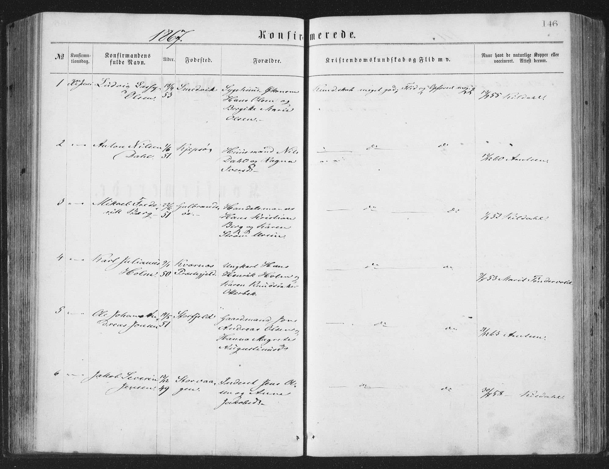 Ministerialprotokoller, klokkerbøker og fødselsregistre - Nordland, AV/SAT-A-1459/874/L1057: Parish register (official) no. 874A01, 1866-1877, p. 146