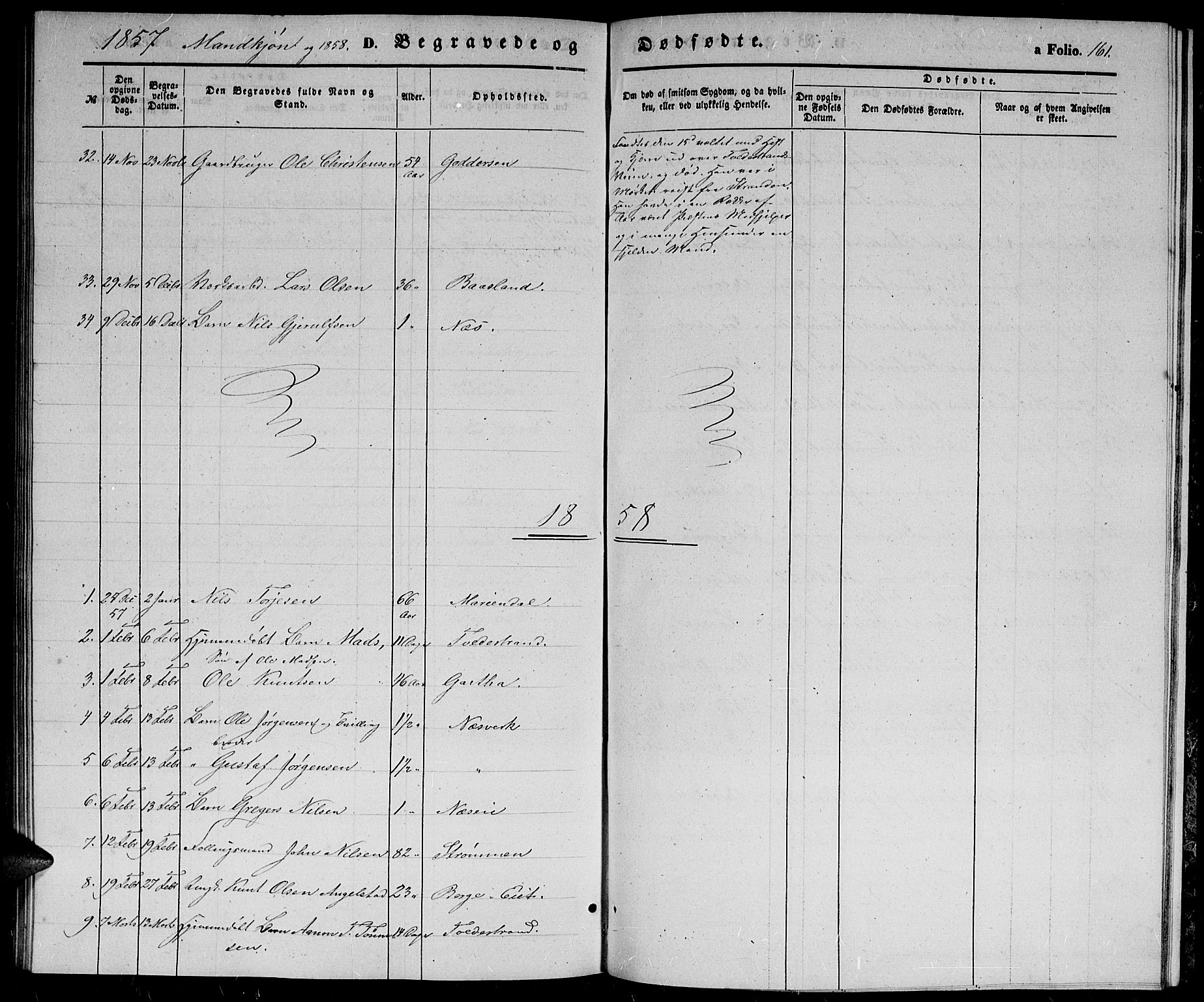 Holt sokneprestkontor, AV/SAK-1111-0021/F/Fb/L0007: Parish register (copy) no. B 7, 1849-1858, p. 161