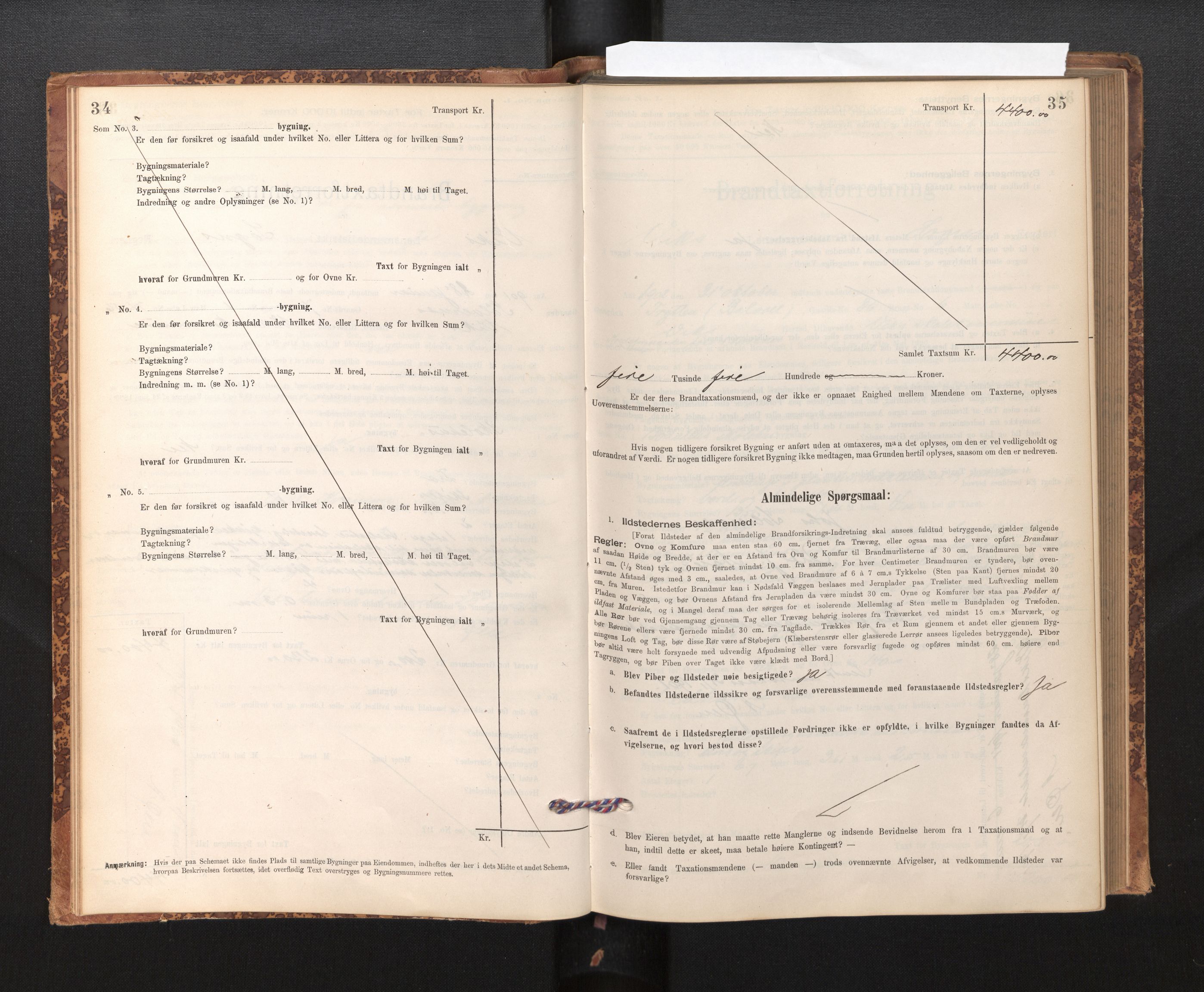 Lensmannen i Vik, SAB/A-30301/0012/L0006: Branntakstprotokoll, skjematakst, 1896-1949, p. 34-35