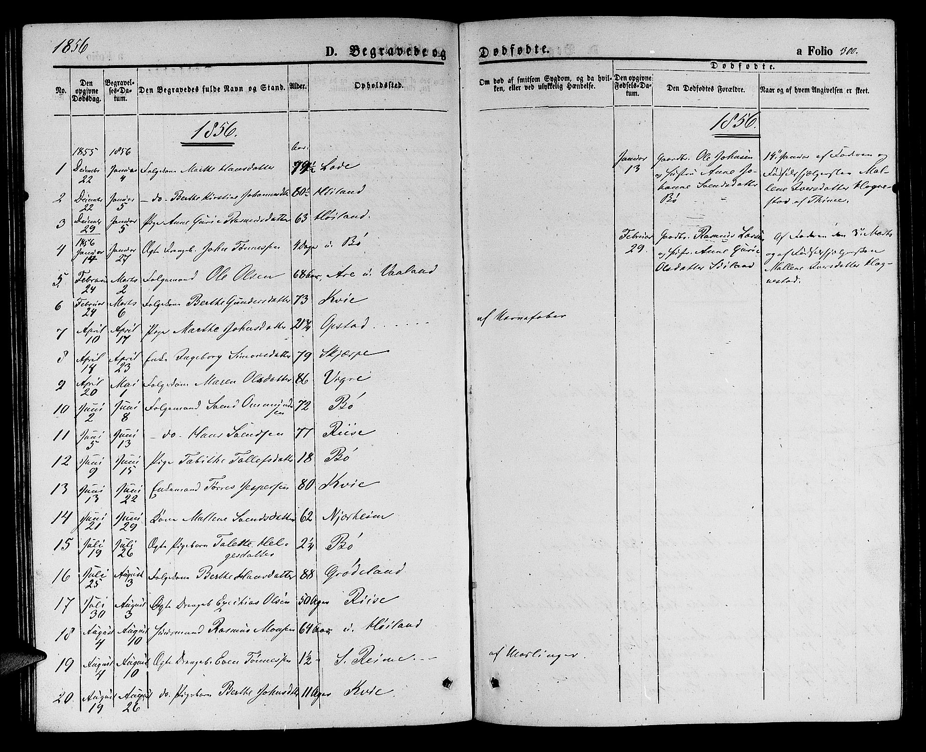 Hå sokneprestkontor, SAST/A-101801/001/30BB/L0001: Parish register (copy) no. B 1, 1854-1883, p. 300