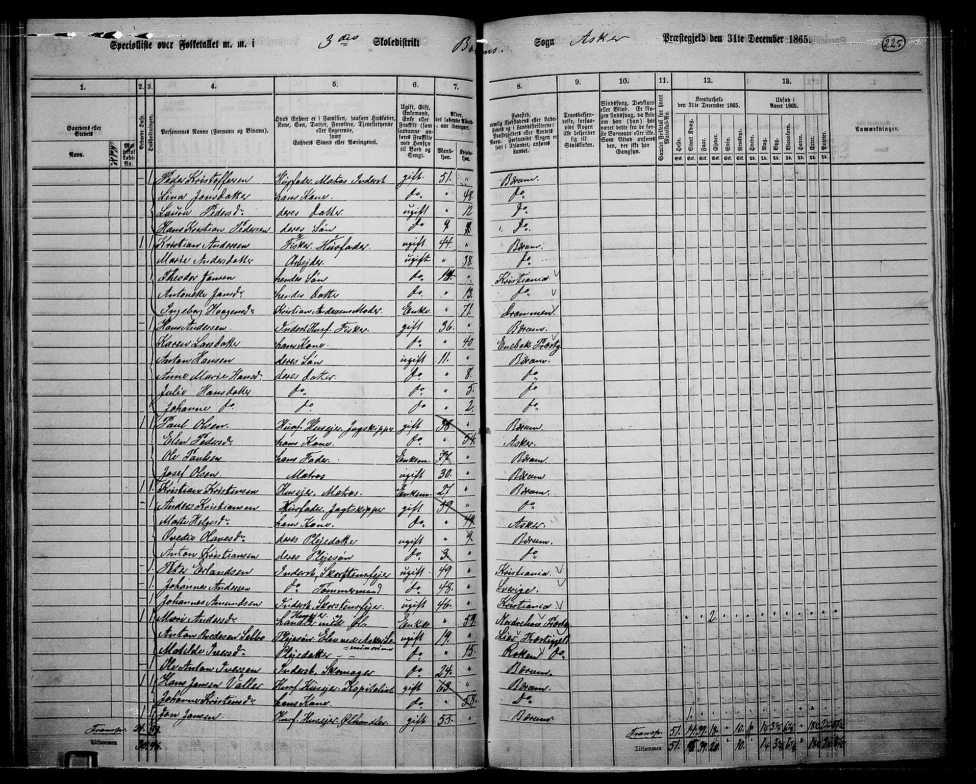 RA, 1865 census for Asker, 1865, p. 217