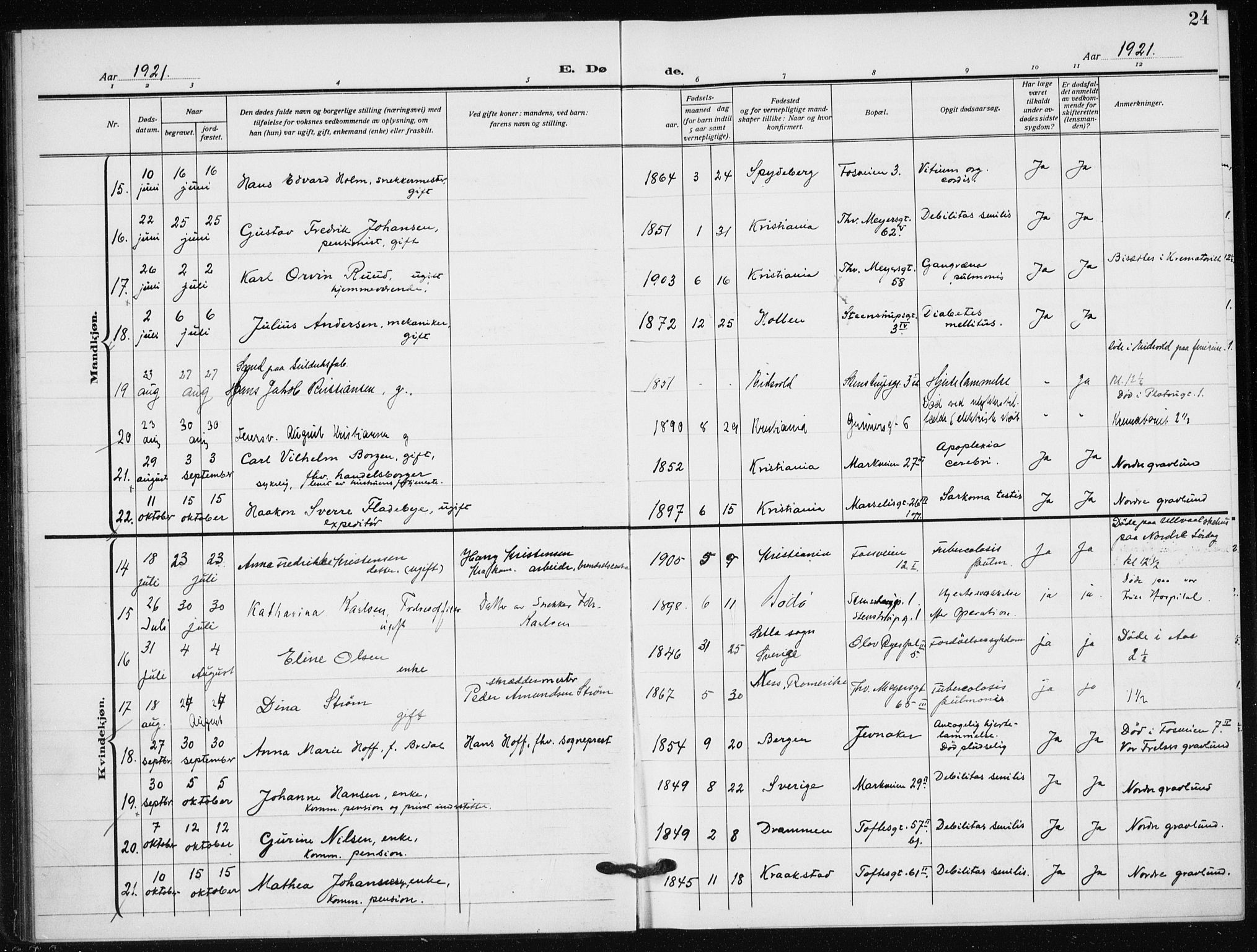 Hauge prestekontor Kirkebøker, AV/SAO-A-10849/F/Fa/L0005: Parish register (official) no. 5, 1917-1938, p. 24