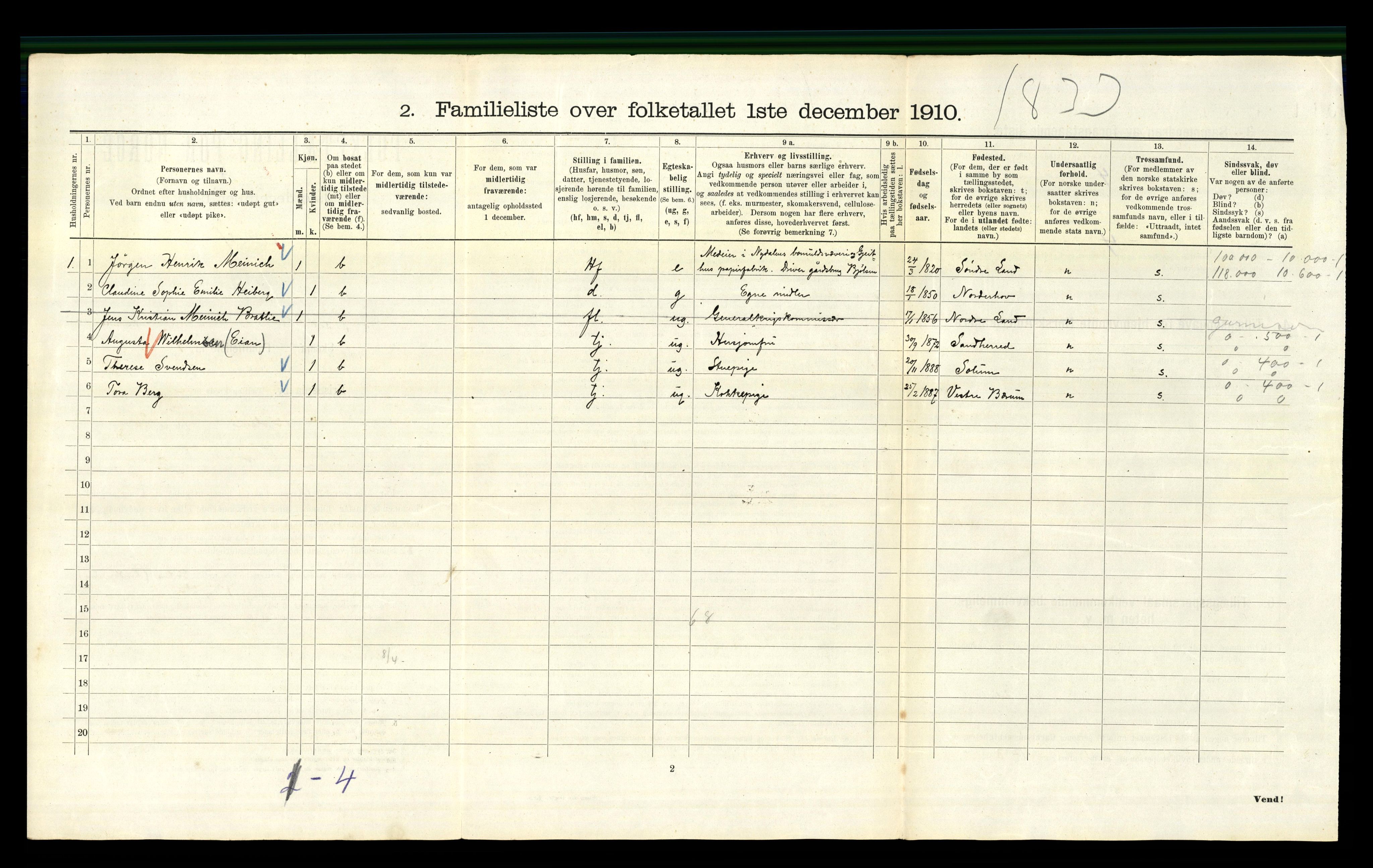 RA, 1910 census for Kristiania, 1910, p. 7460