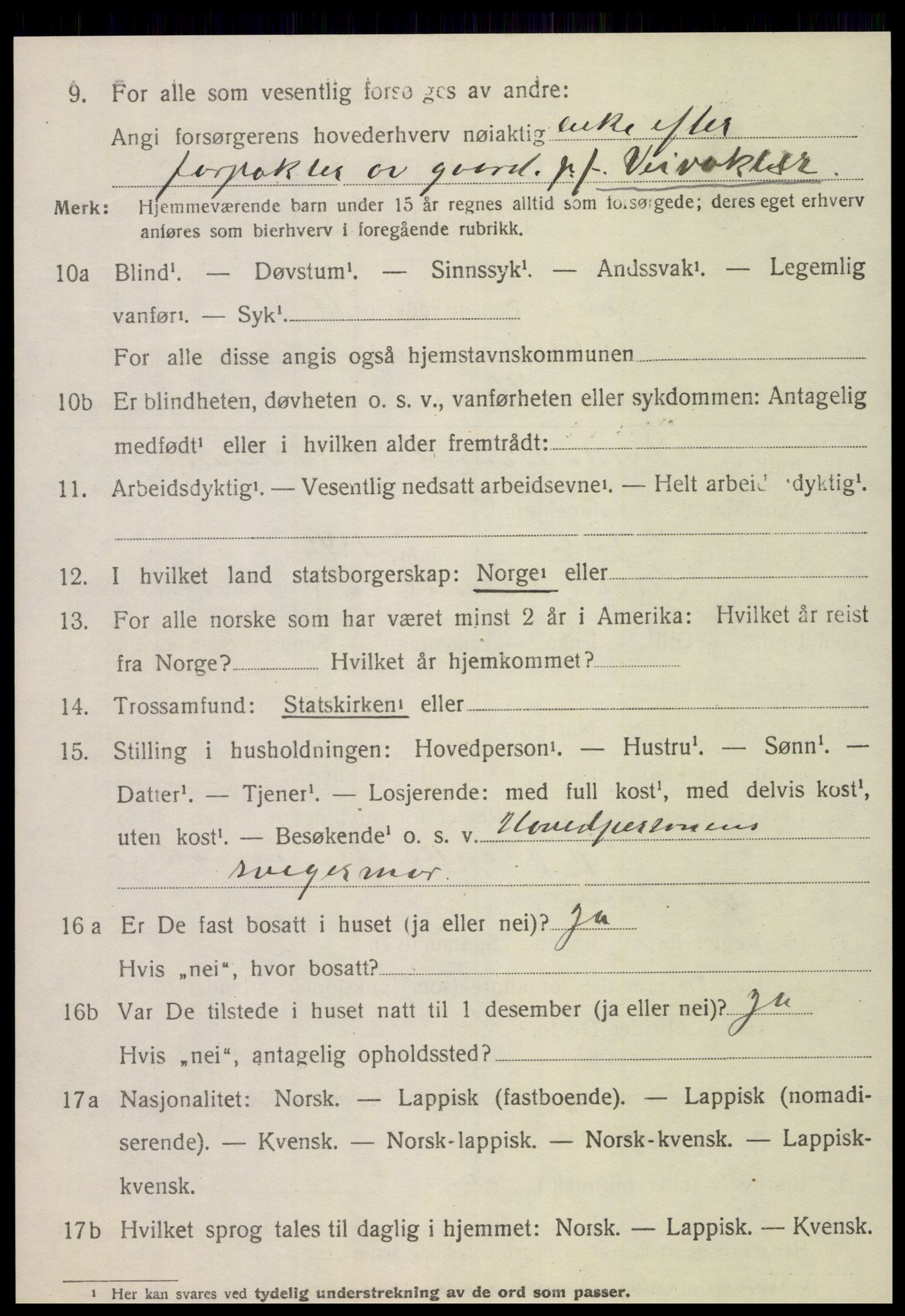 SAT, 1920 census for Nordli, 1920, p. 1828