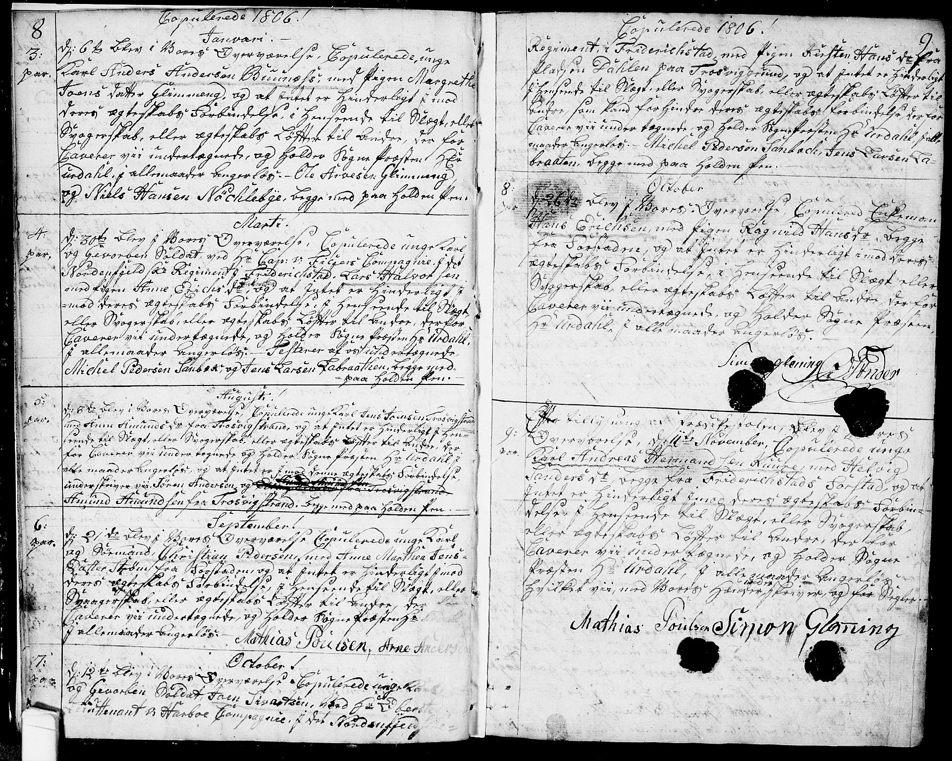 Glemmen prestekontor Kirkebøker, SAO/A-10908/F/Fa/L0003: Parish register (official) no. 3, 1803-1815, p. 8-9