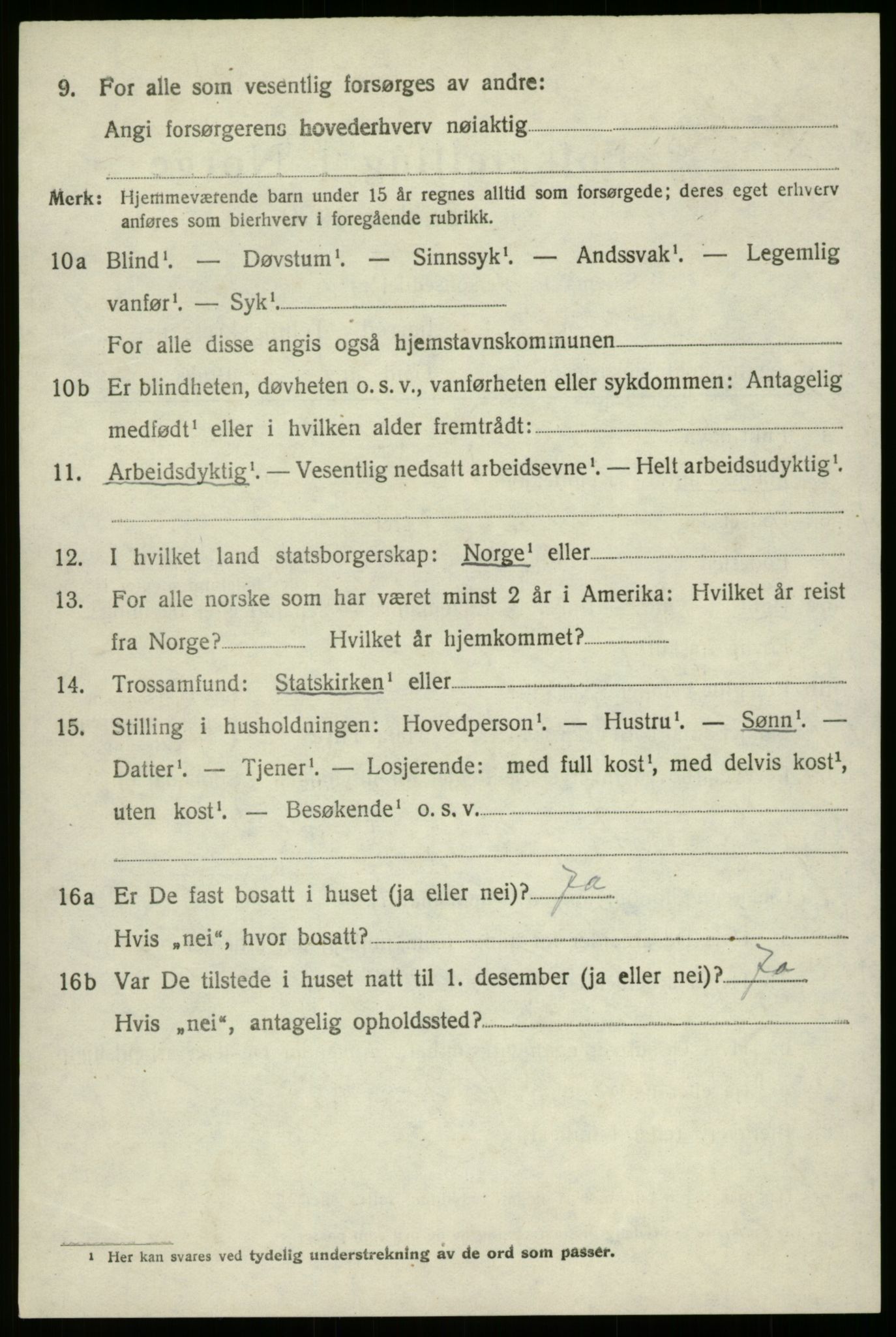 SAB, 1920 census for Innvik, 1920, p. 4870