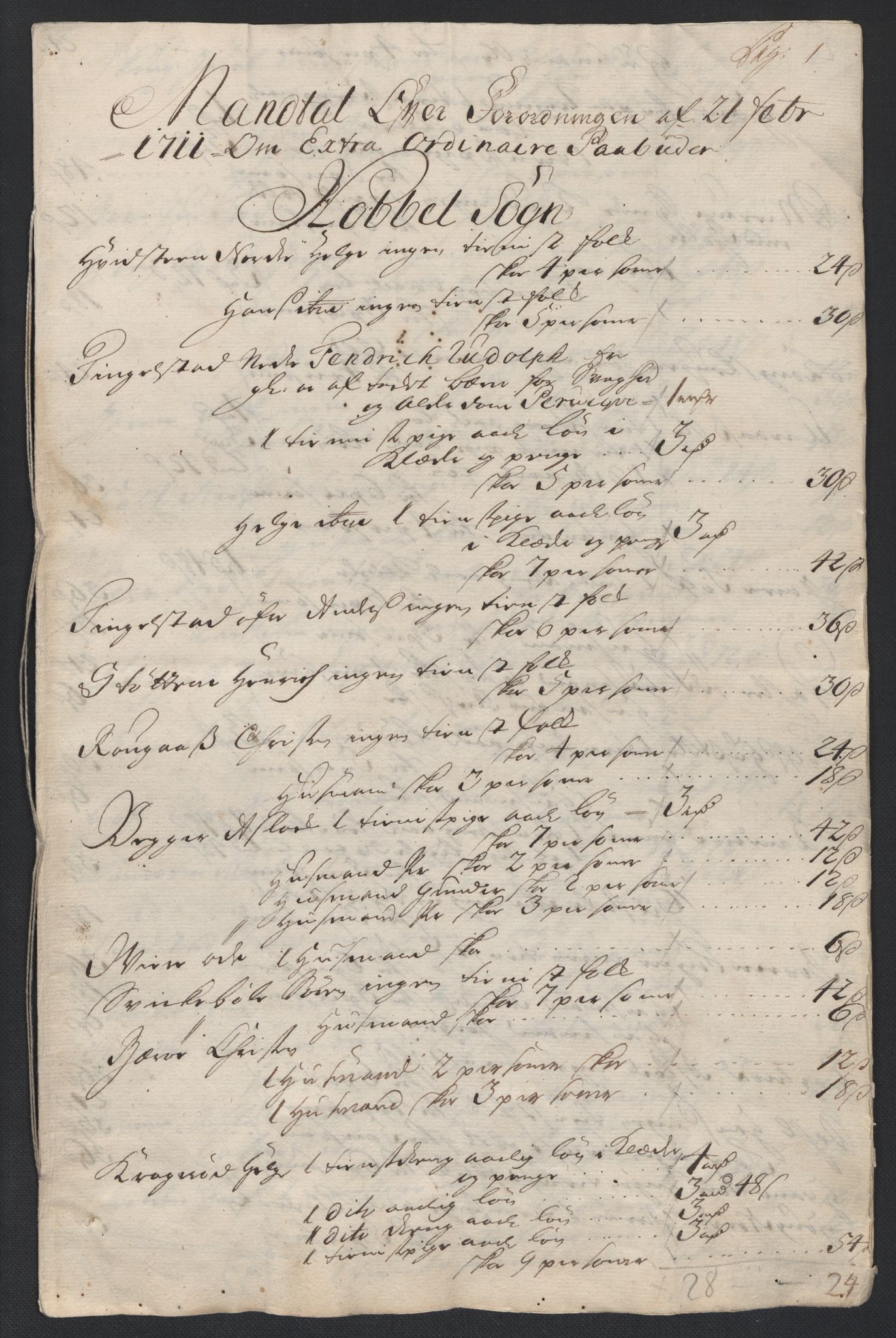 Rentekammeret inntil 1814, Reviderte regnskaper, Fogderegnskap, RA/EA-4092/R04/L0136: Fogderegnskap Moss, Onsøy, Tune, Veme og Åbygge, 1711, p. 377