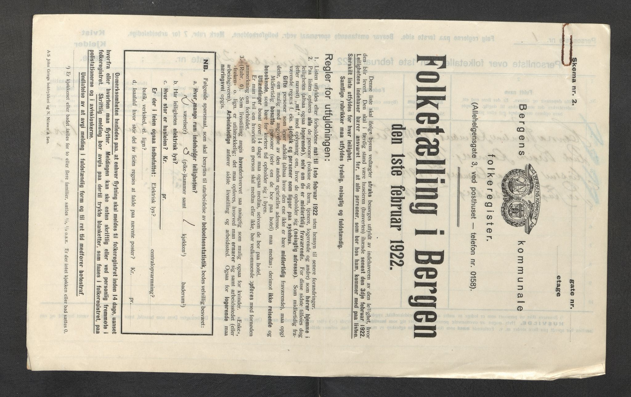 SAB, Municipal Census 1922 for Bergen, 1922, p. 38351