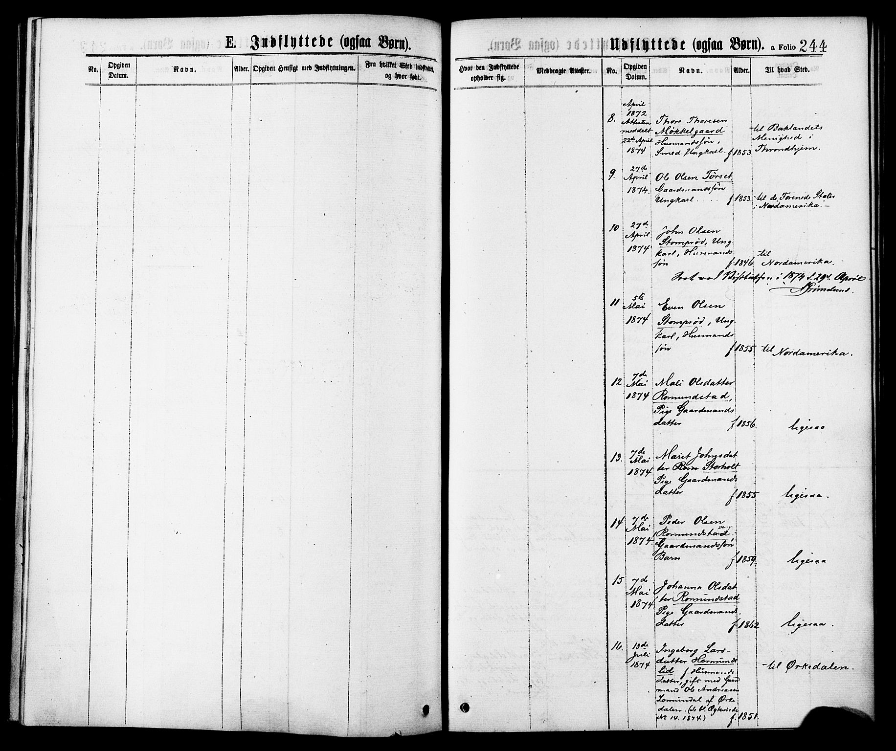 Ministerialprotokoller, klokkerbøker og fødselsregistre - Møre og Romsdal, AV/SAT-A-1454/598/L1068: Parish register (official) no. 598A02, 1872-1881, p. 244