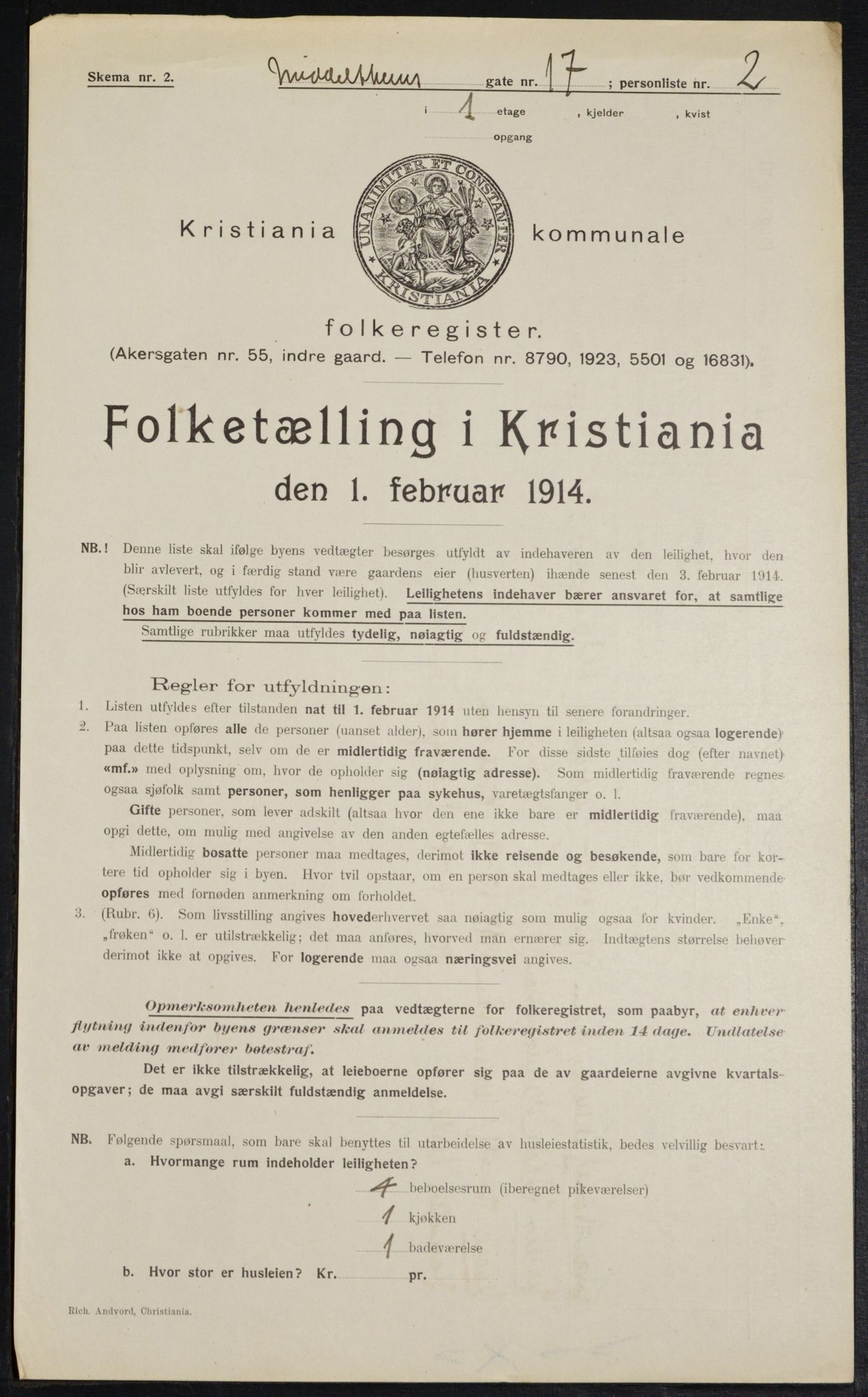 OBA, Municipal Census 1914 for Kristiania, 1914, p. 65340