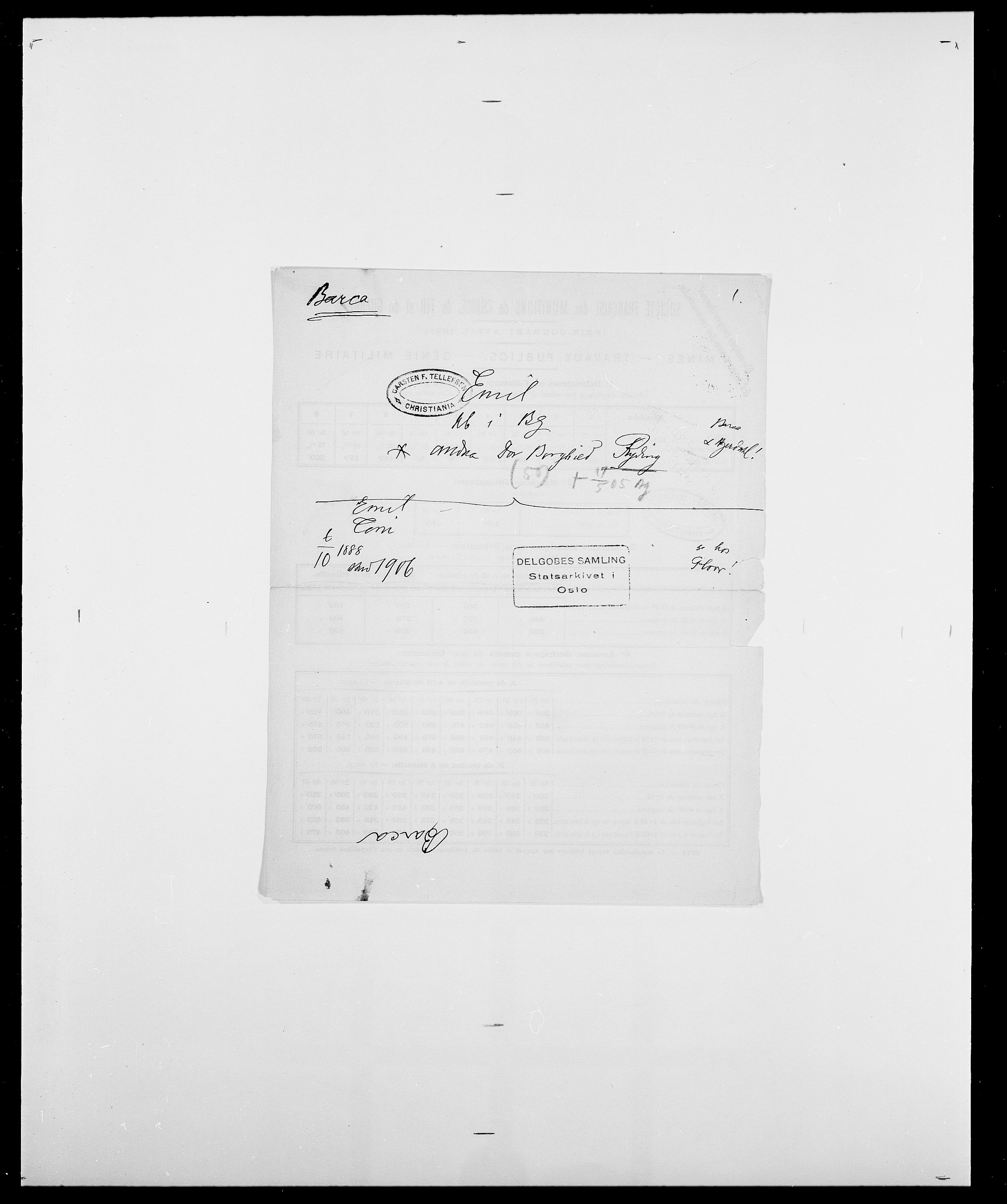 Delgobe, Charles Antoine - samling, AV/SAO-PAO-0038/D/Da/L0003: Barca - Bergen, p. 272