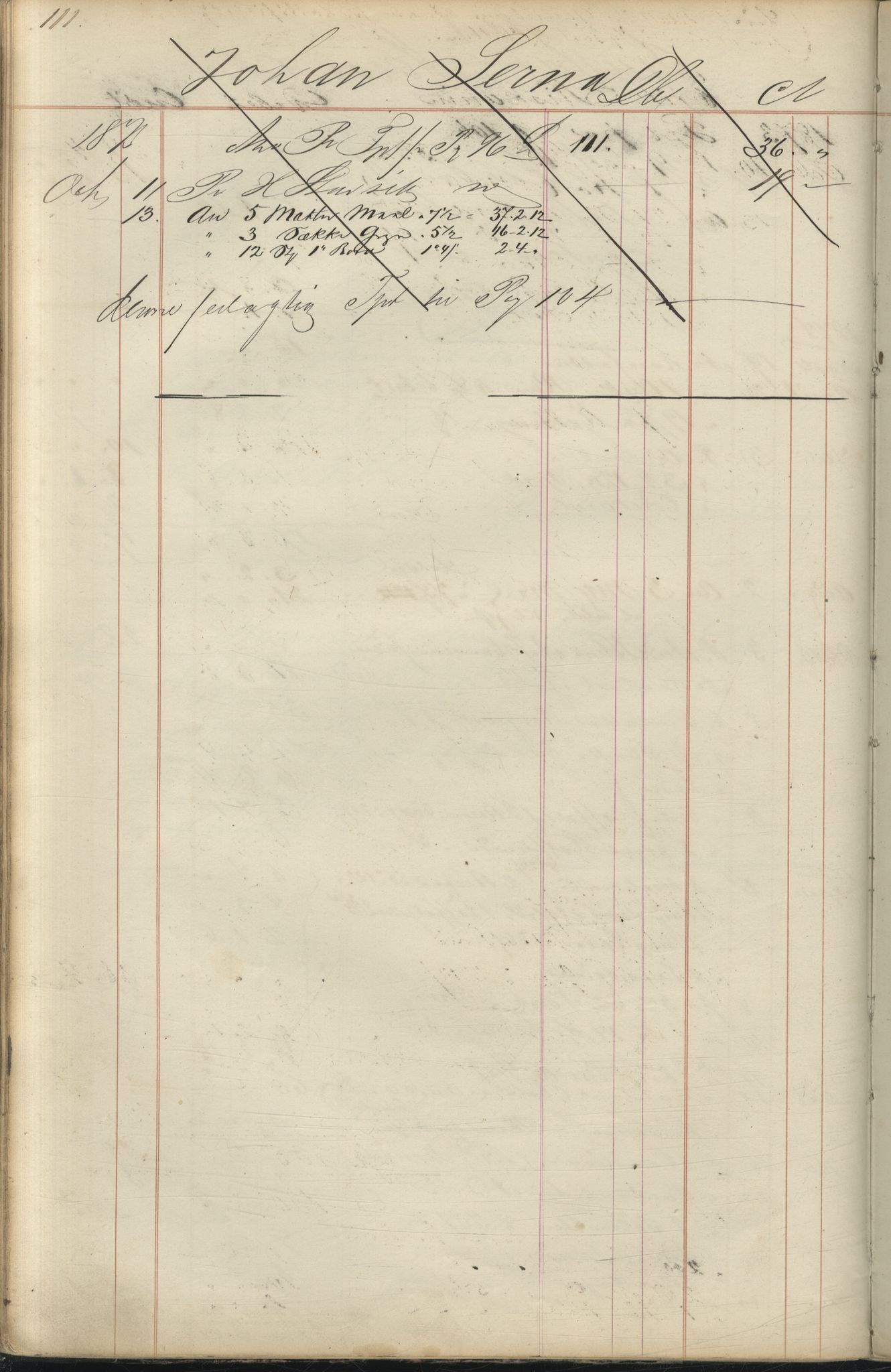 Brodtkorb handel A/S, VAMU/A-0001/F/Fc/L0001/0001: Konto for kvener og nordmenn på Kolahalvøya  / Conto for Kvæner og Nordmænd paa Russefinmarken No 1, 1868-1894, p. 111