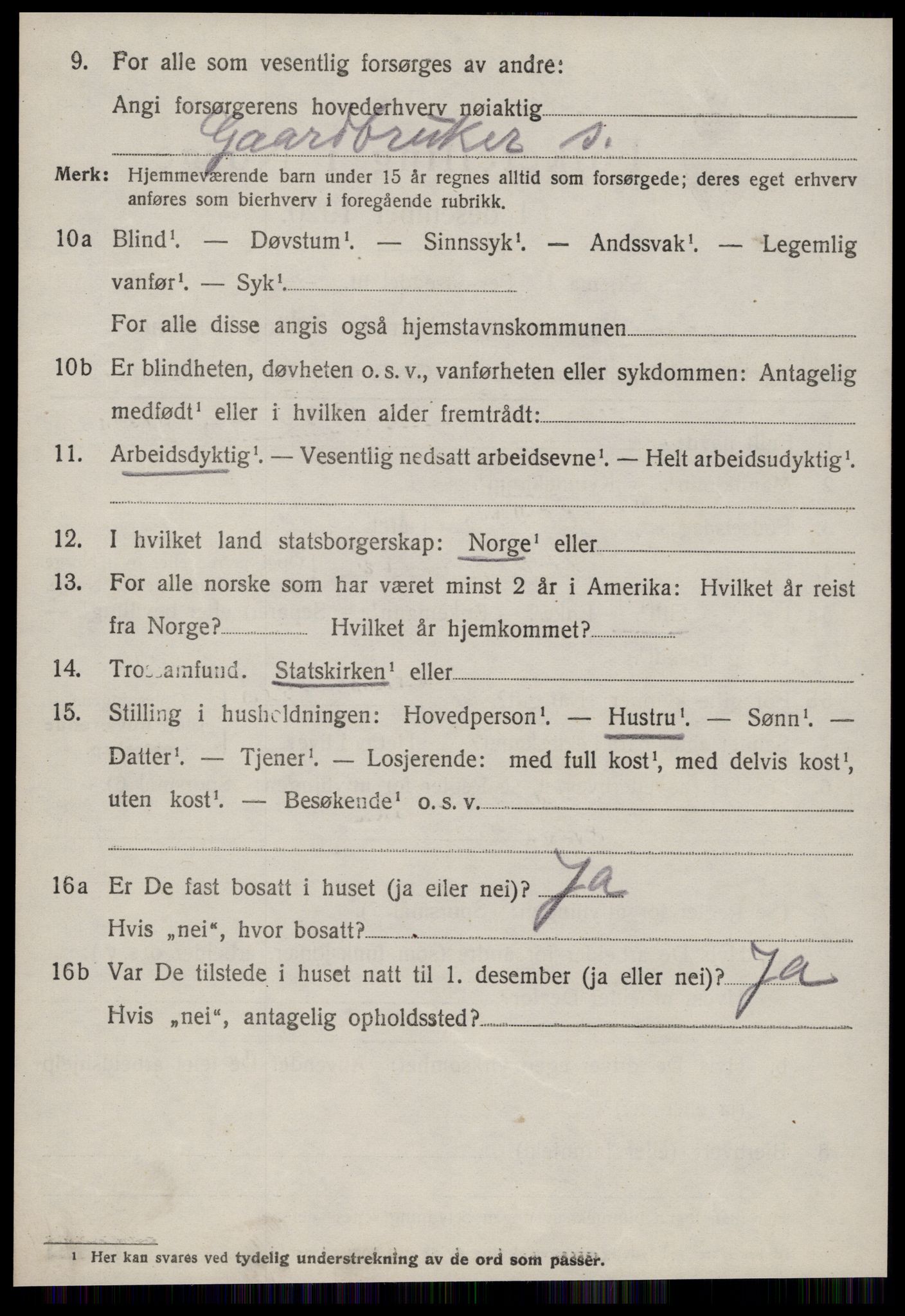 SAT, 1920 census for Borgund, 1920, p. 4997