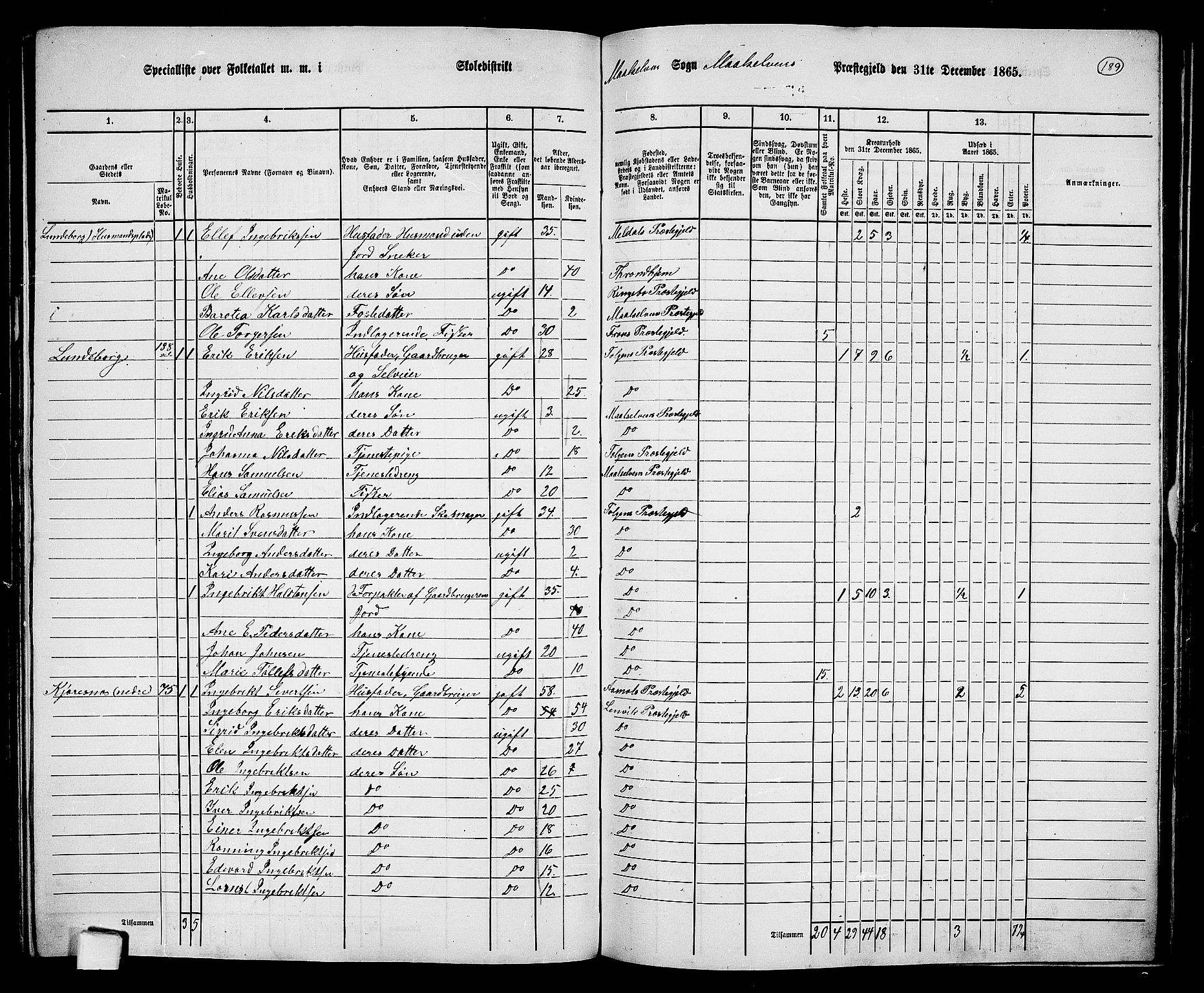 RA, 1865 census for Målselv, 1865, p. 22