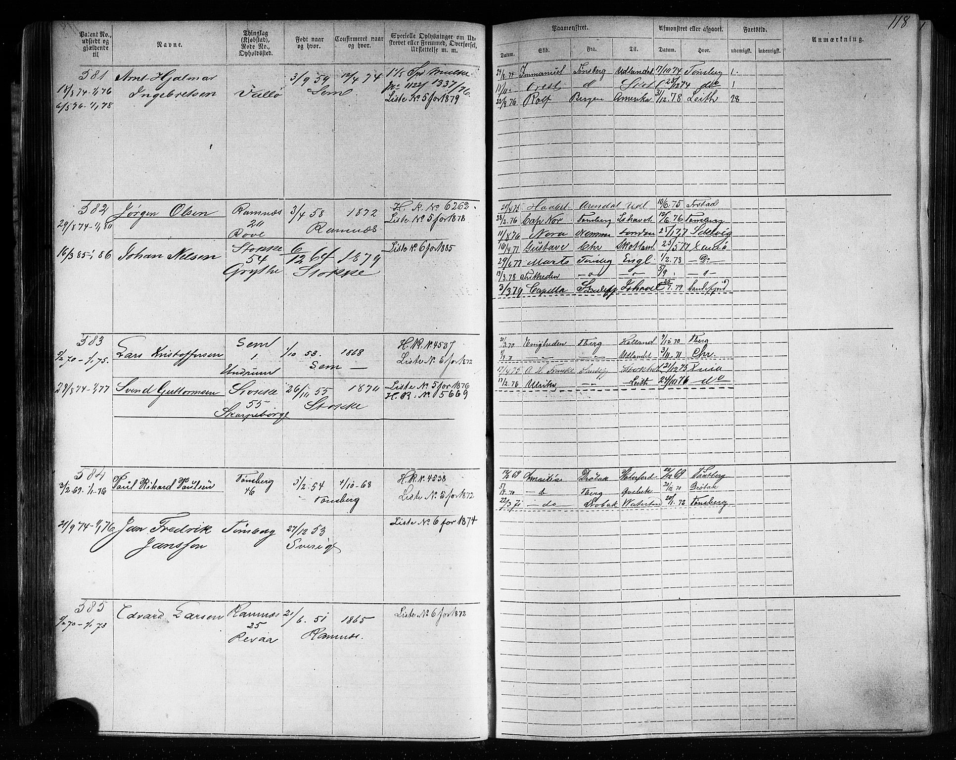 Tønsberg innrulleringskontor, AV/SAKO-A-786/F/Fb/L0006: Annotasjonsrulle Patent nr. 1-2635, 1868-1877, p. 119