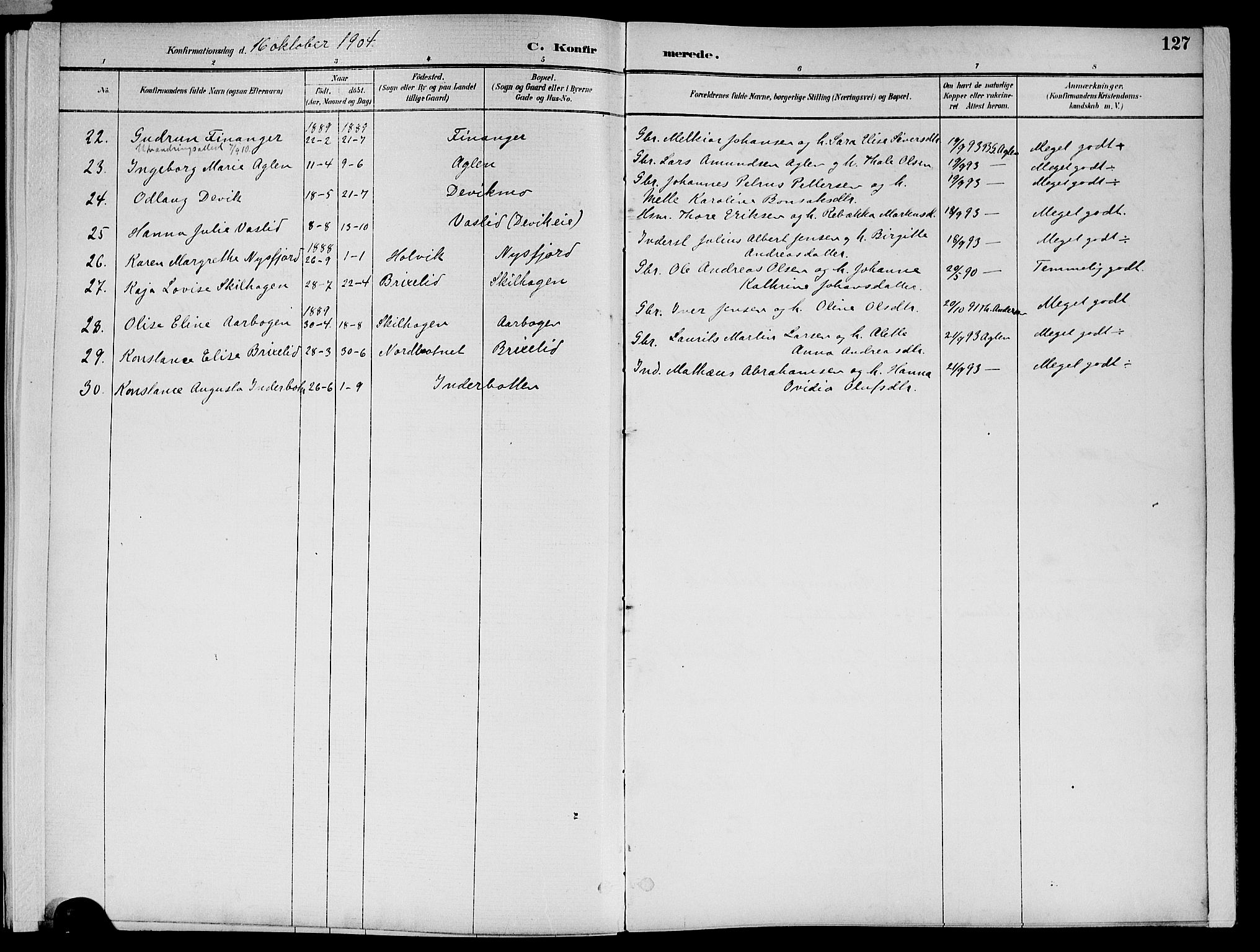 Ministerialprotokoller, klokkerbøker og fødselsregistre - Nord-Trøndelag, SAT/A-1458/773/L0617: Parish register (official) no. 773A08, 1887-1910, p. 127