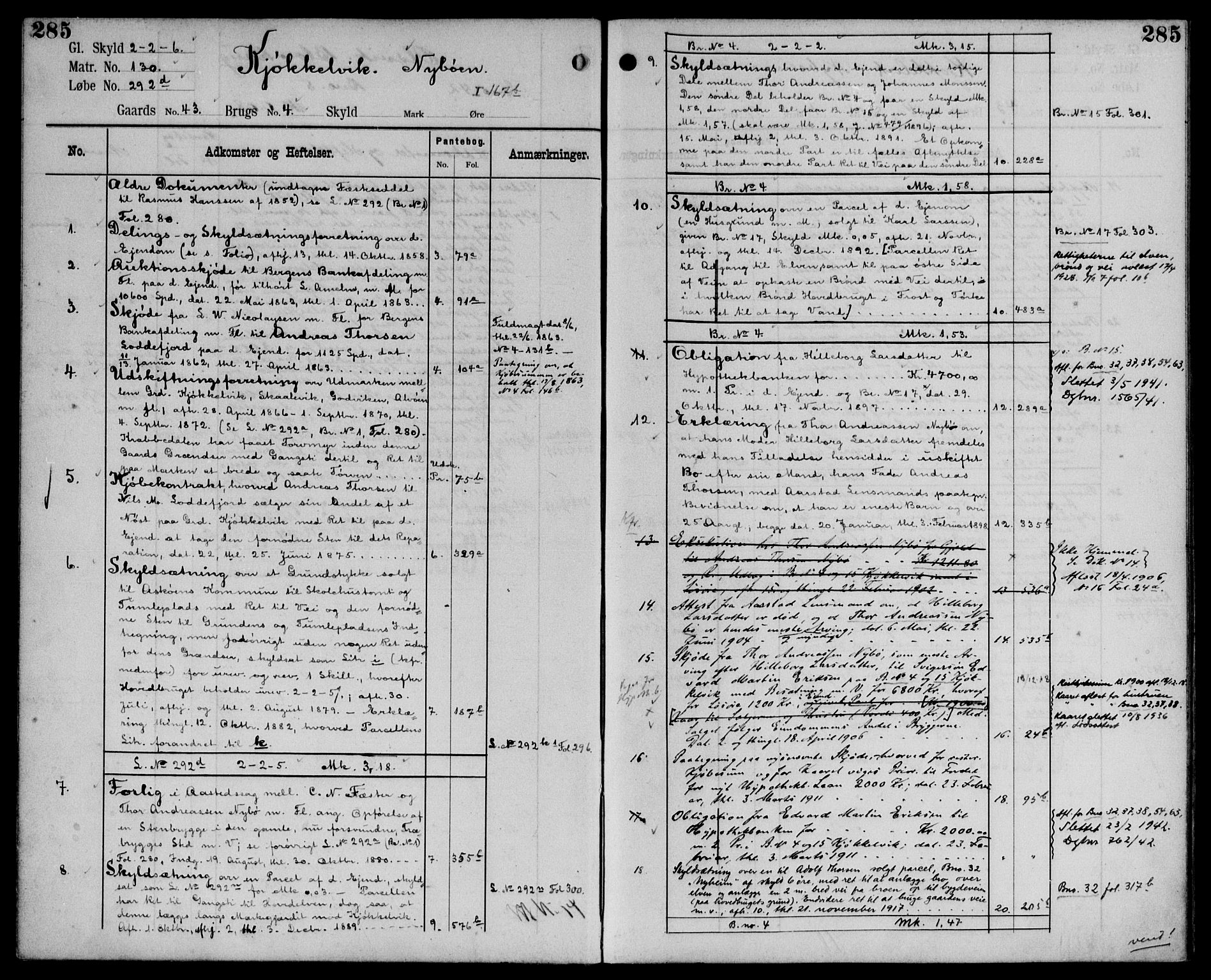 Midhordland sorenskriveri, AV/SAB-A-3001/1/G/Ga/Gab/L0107: Mortgage register no. II.A.b.107, p. 285