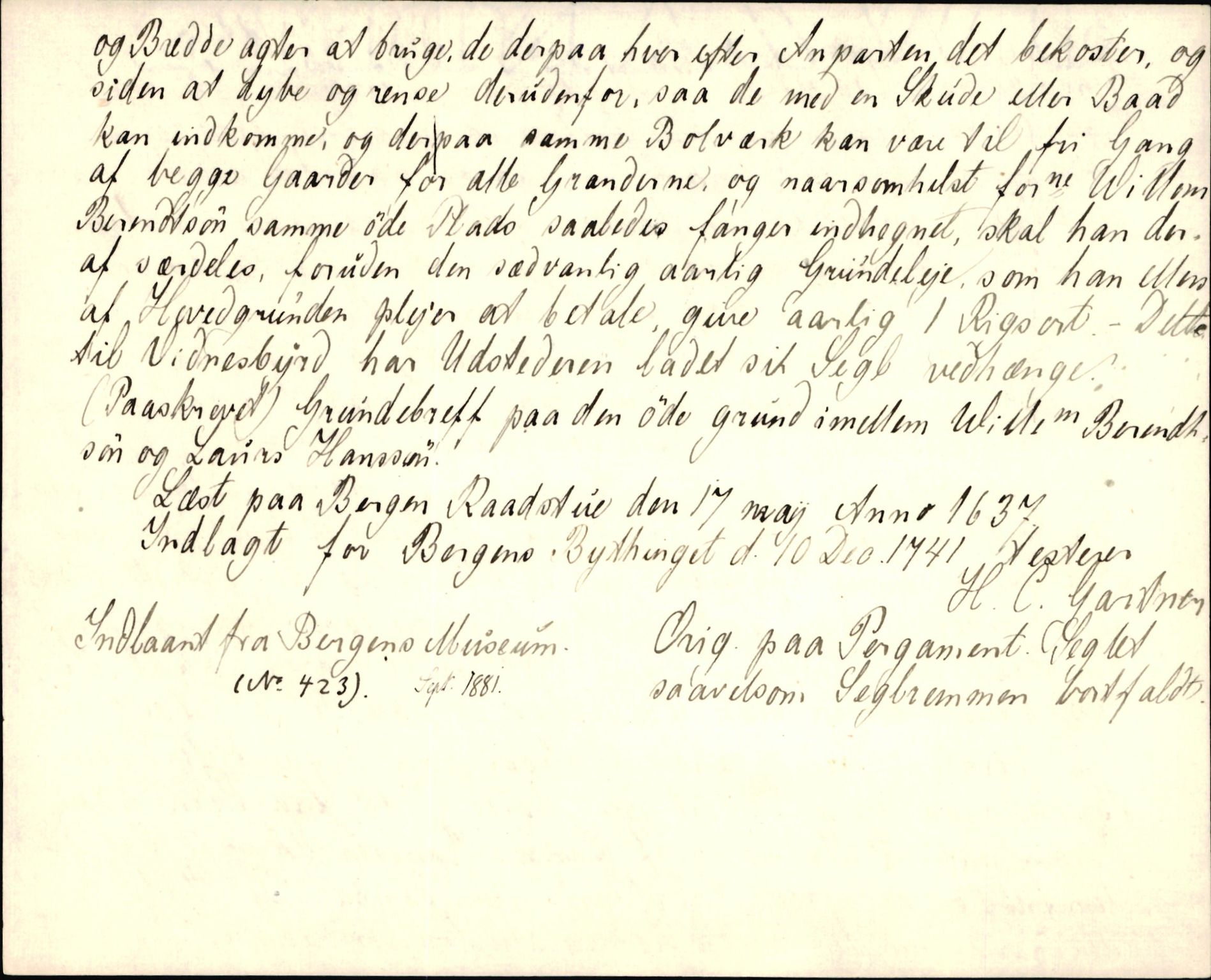 Riksarkivets diplomsamling, AV/RA-EA-5965/F35/F35d/L0003: Innlånte diplomer, seddelregister, 1621-1642, p. 510