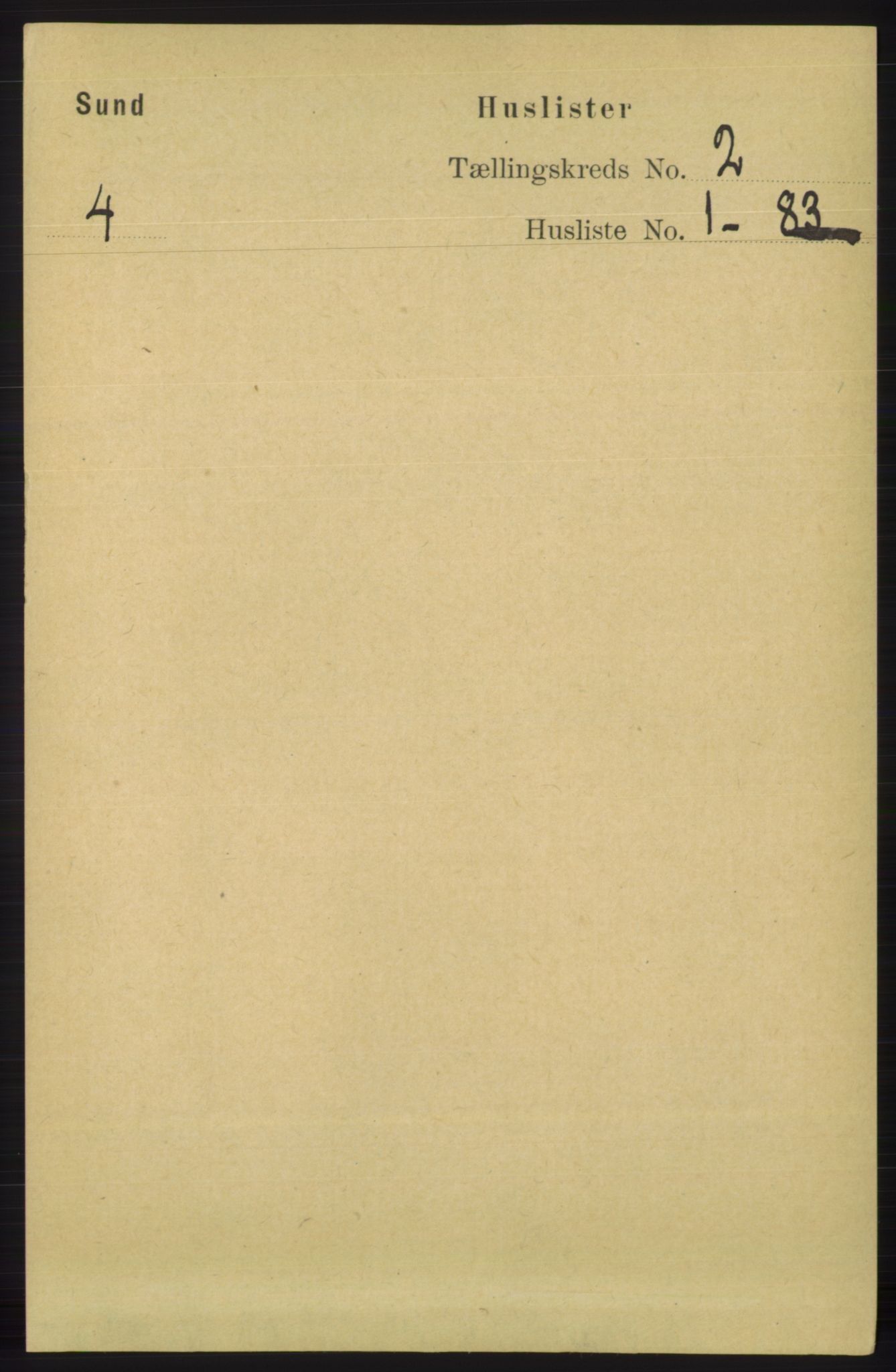 RA, 1891 census for 1245 Sund, 1891, p. 507