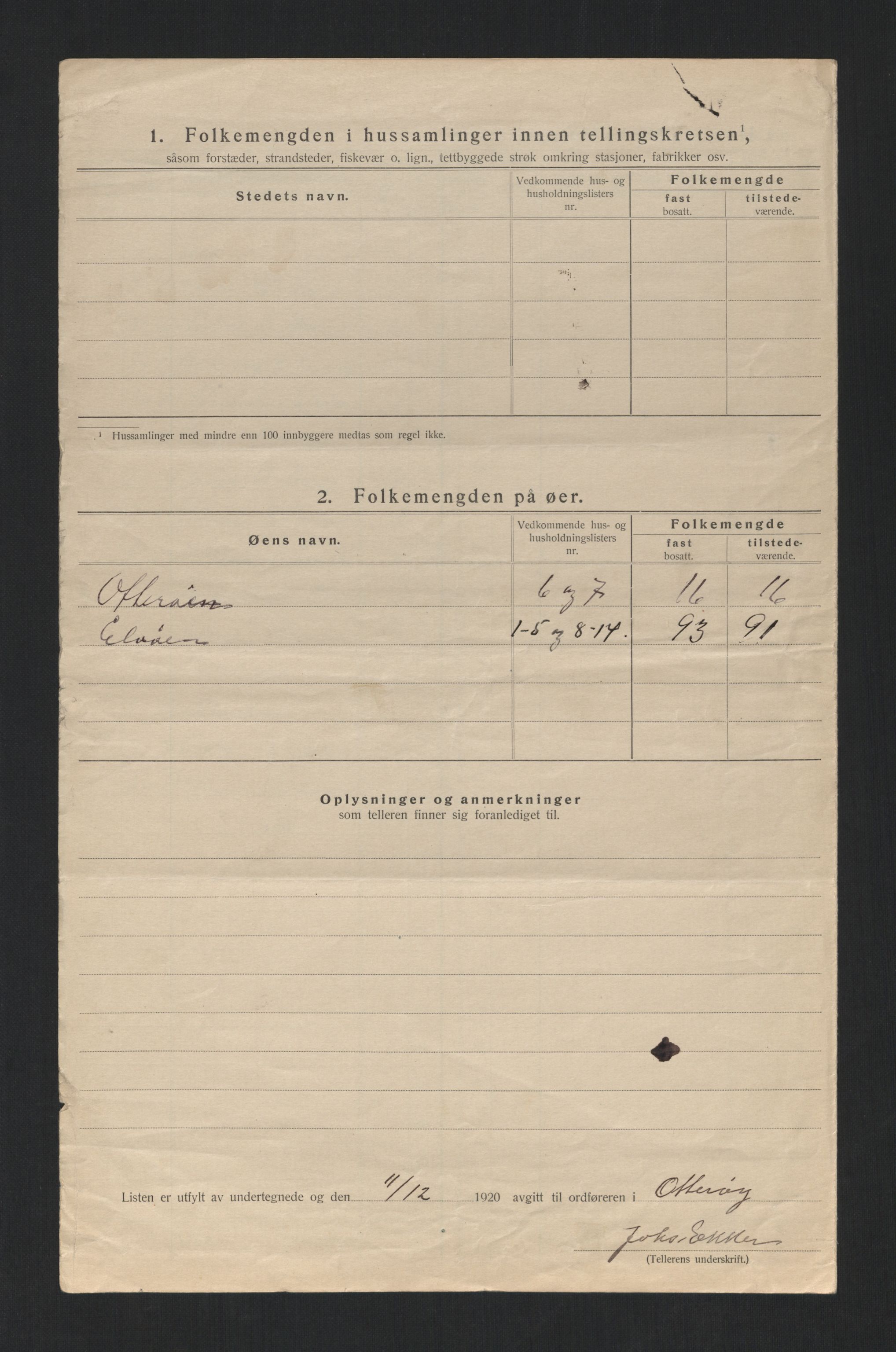 SAT, 1920 census for Otterøy, 1920, p. 35