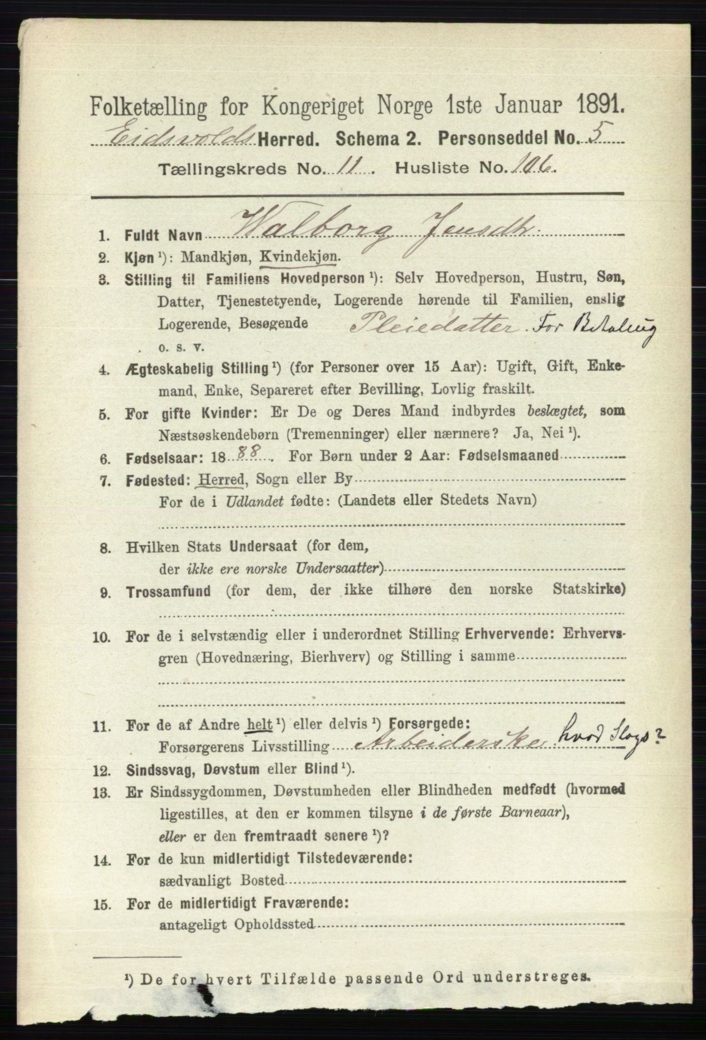 RA, 1891 census for 0237 Eidsvoll, 1891, p. 8404