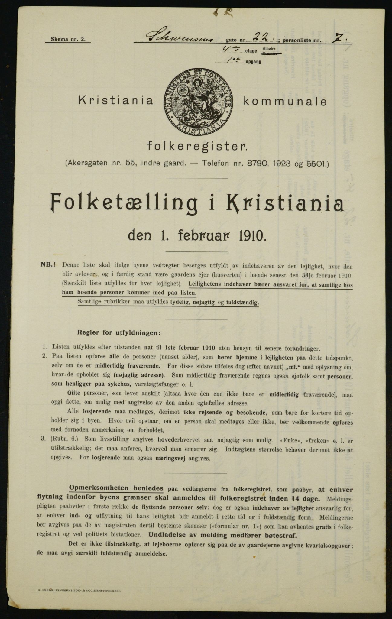 OBA, Municipal Census 1910 for Kristiania, 1910, p. 88726