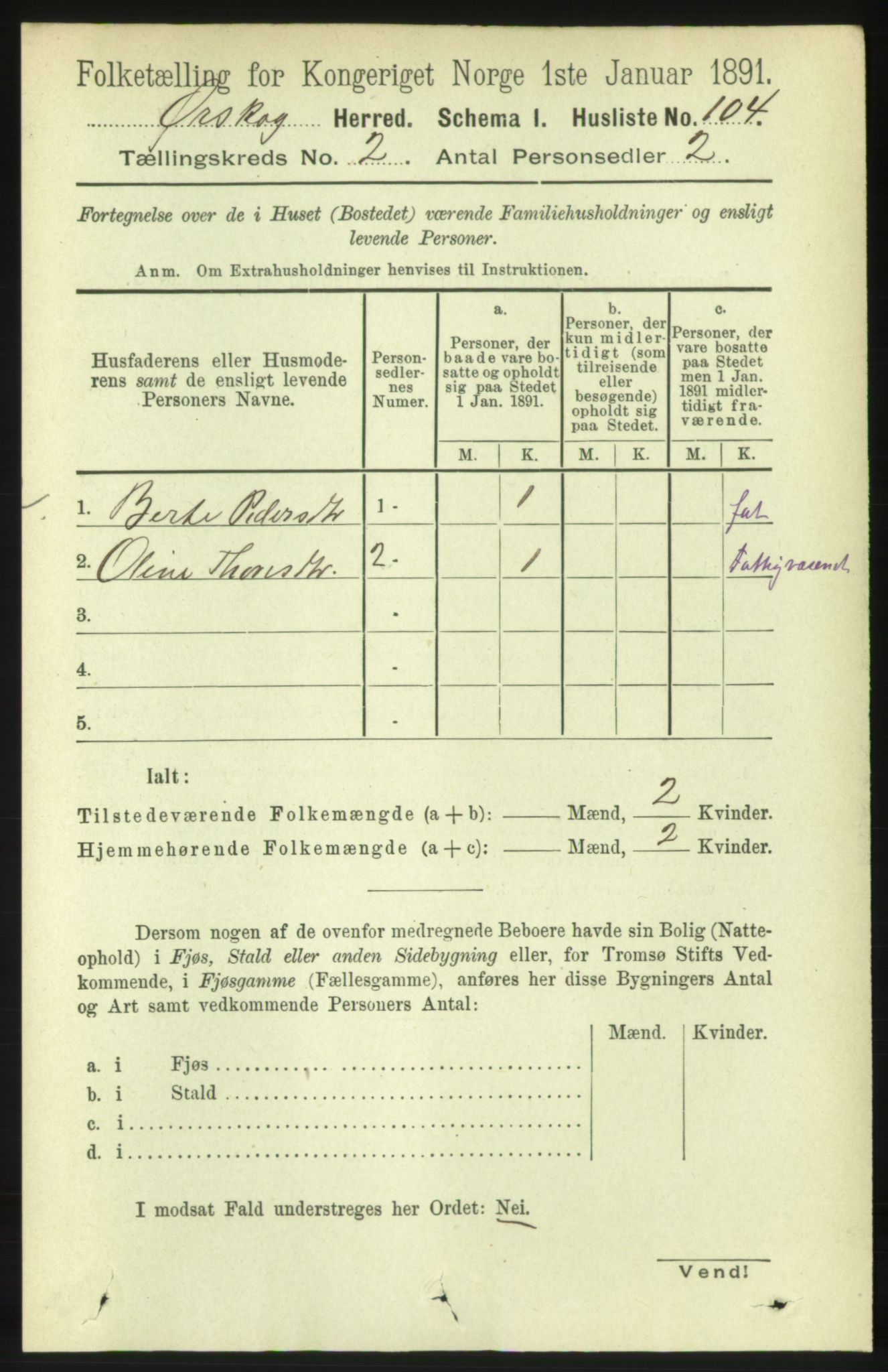 RA, 1891 census for 1527 Ørskog, 1891, p. 620