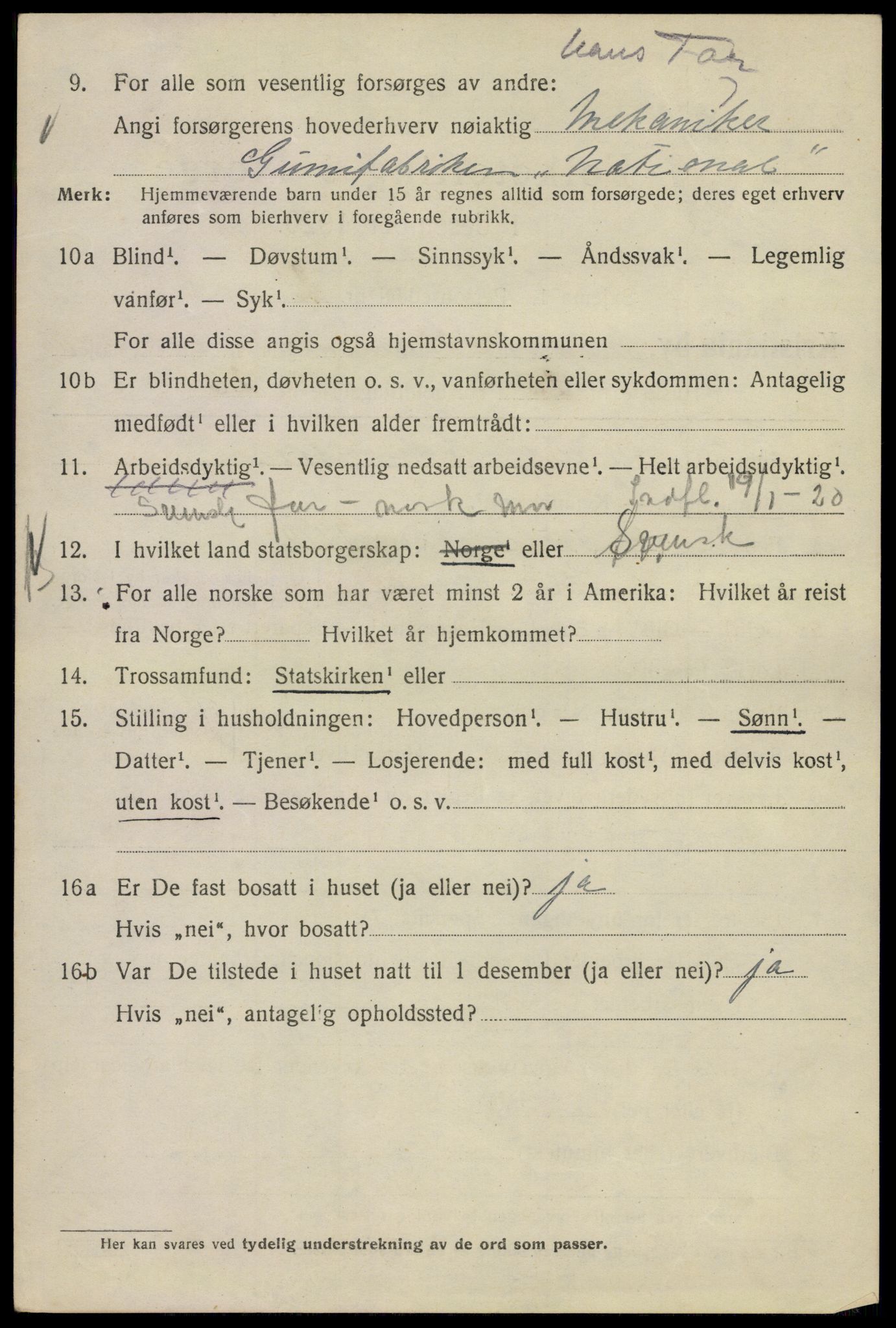 SAO, 1920 census for Kristiania, 1920, p. 393542