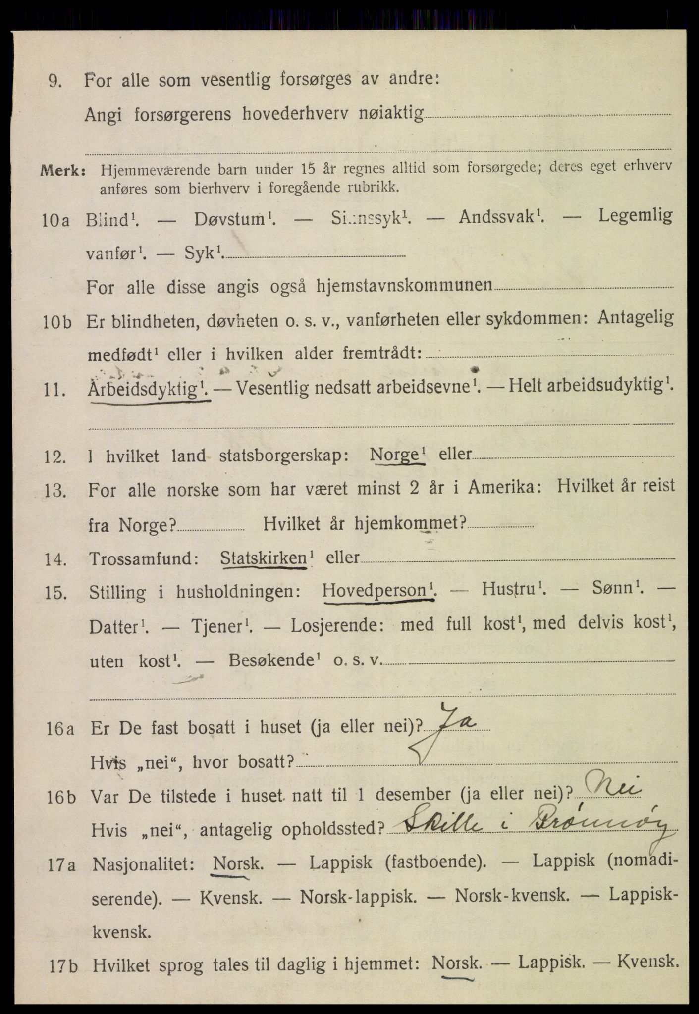 SAT, 1920 census for Brønnøy, 1920, p. 1865