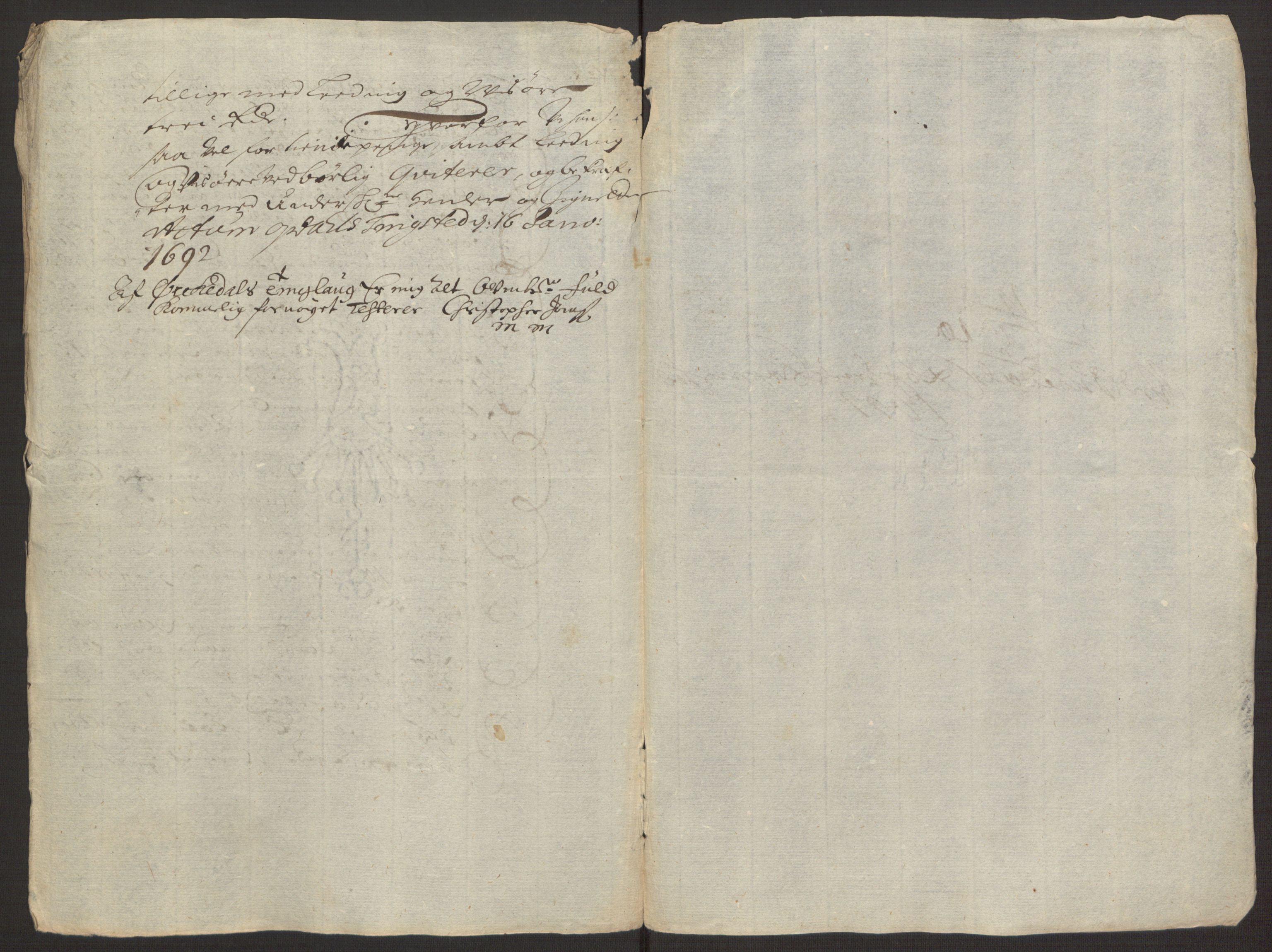 Rentekammeret inntil 1814, Reviderte regnskaper, Fogderegnskap, RA/EA-4092/R58/L3937: Fogderegnskap Orkdal, 1691-1692, p. 162