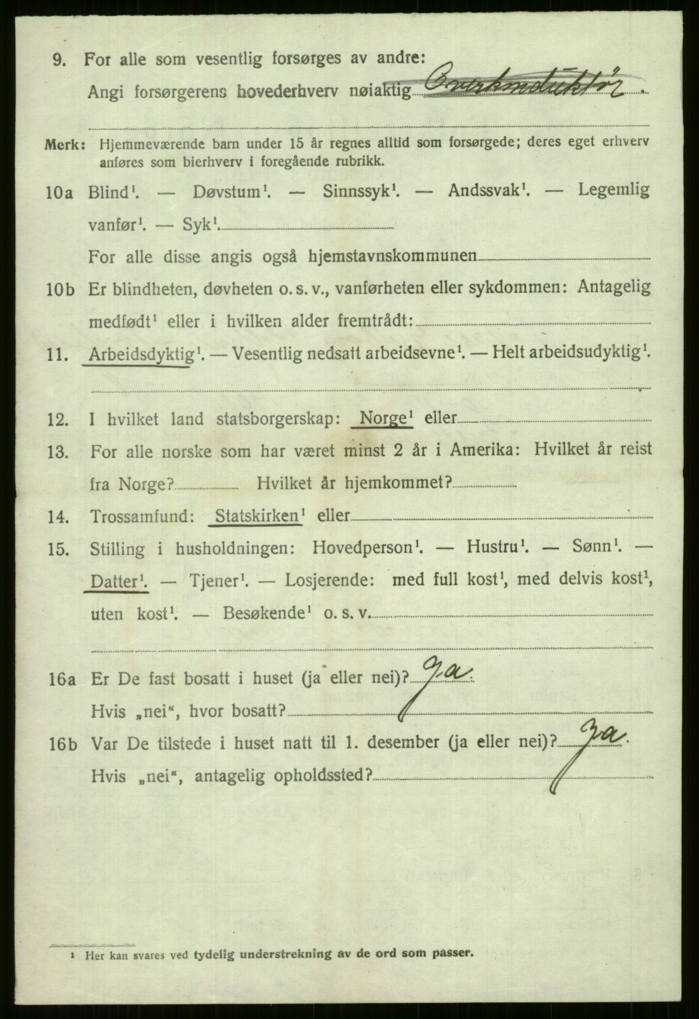 SAB, 1920 census for Voss, 1920, p. 5146