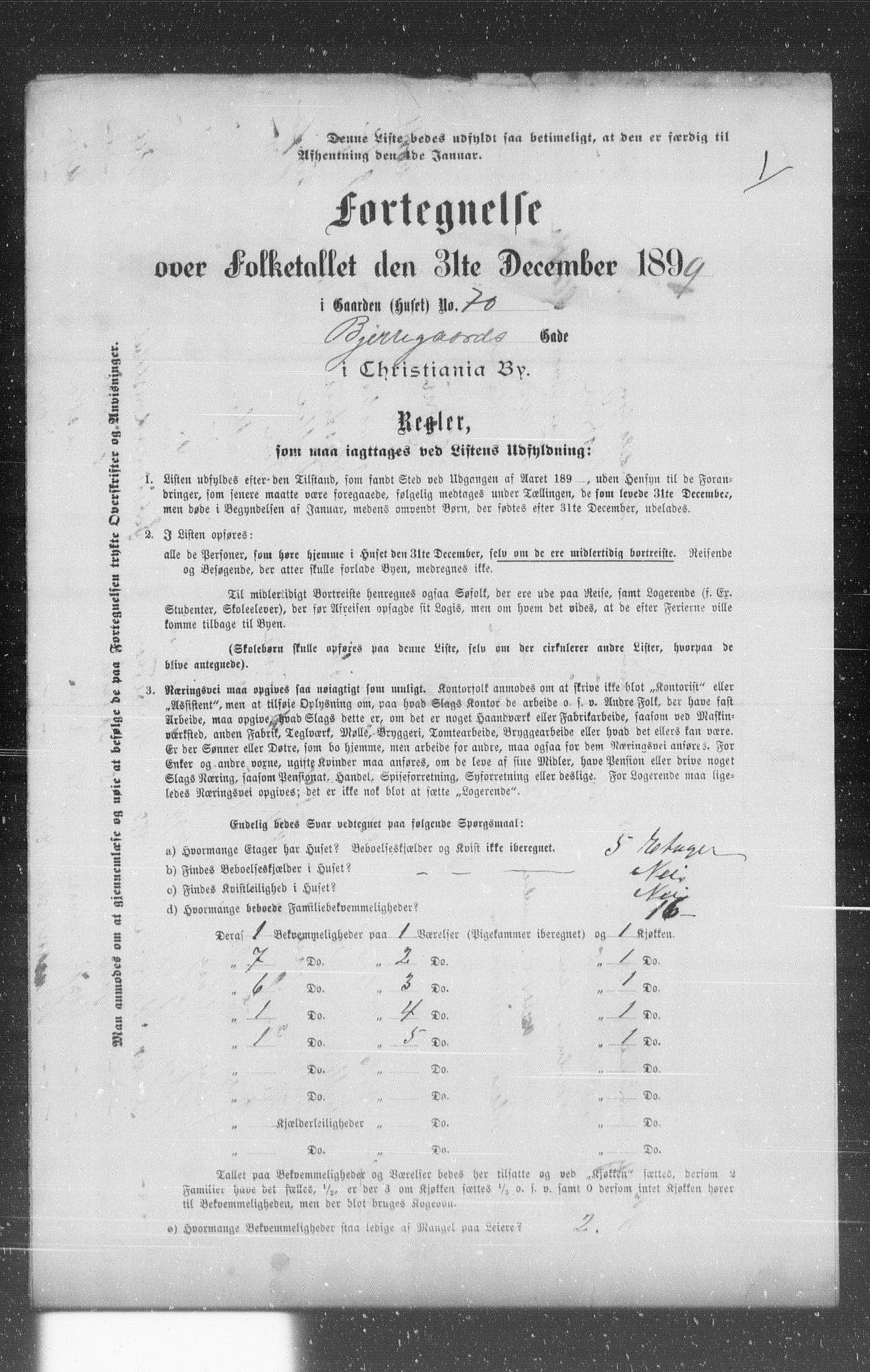 OBA, Municipal Census 1899 for Kristiania, 1899, p. 848