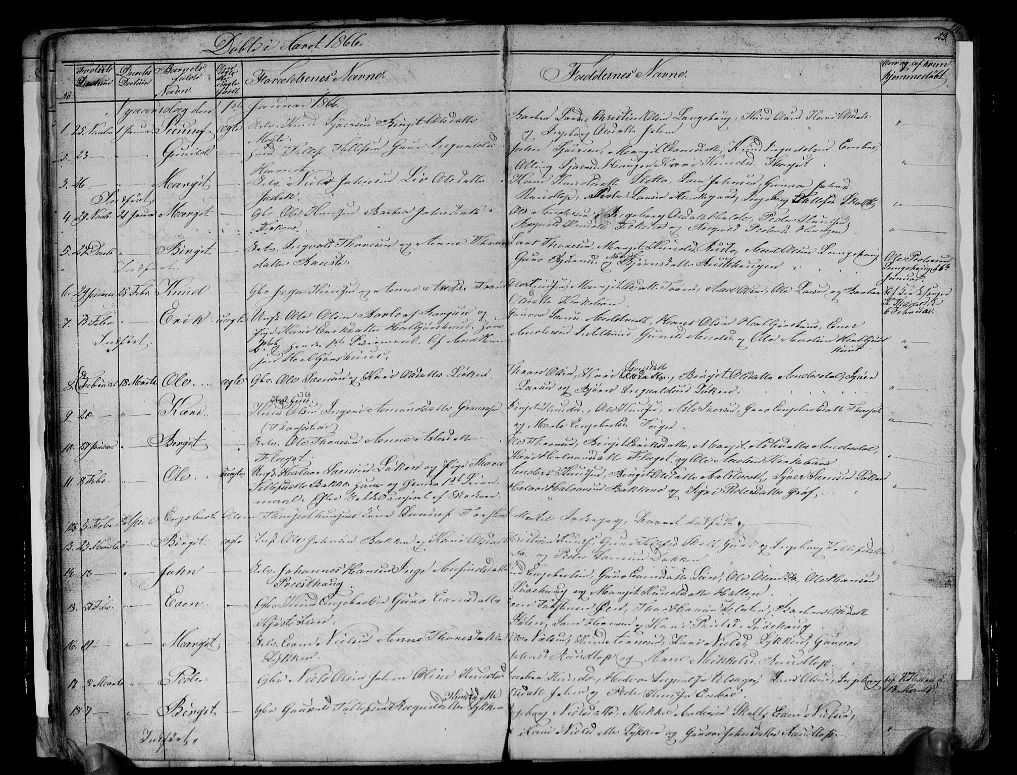 Gol kirkebøker, SAKO/A-226/G/Gb/L0004: Parish register (copy) no. II 4, 1859-1874, p. 23