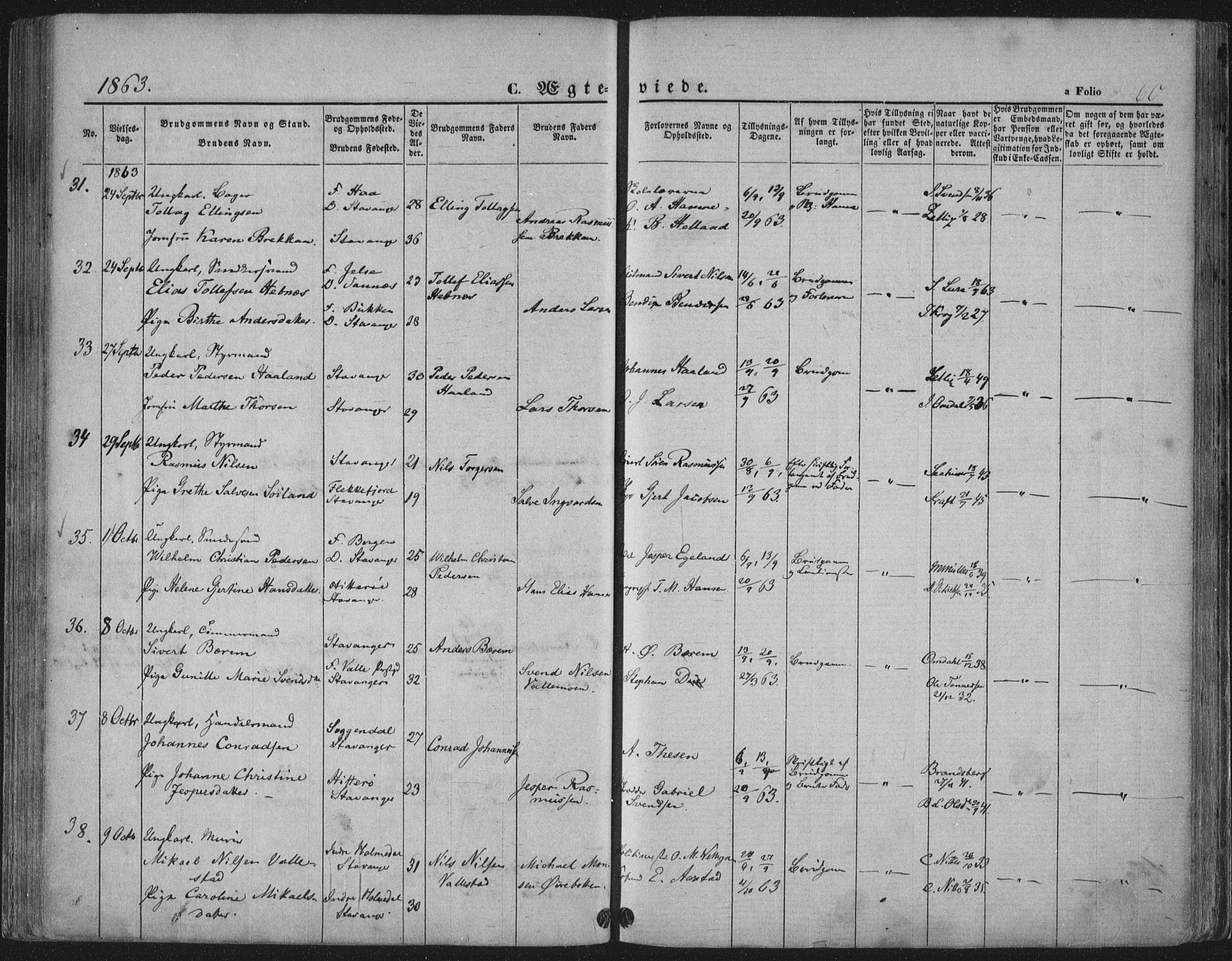 Domkirken sokneprestkontor, SAST/A-101812/001/30/30BA/L0019: Parish register (official) no. A 18, 1857-1877, p. 60