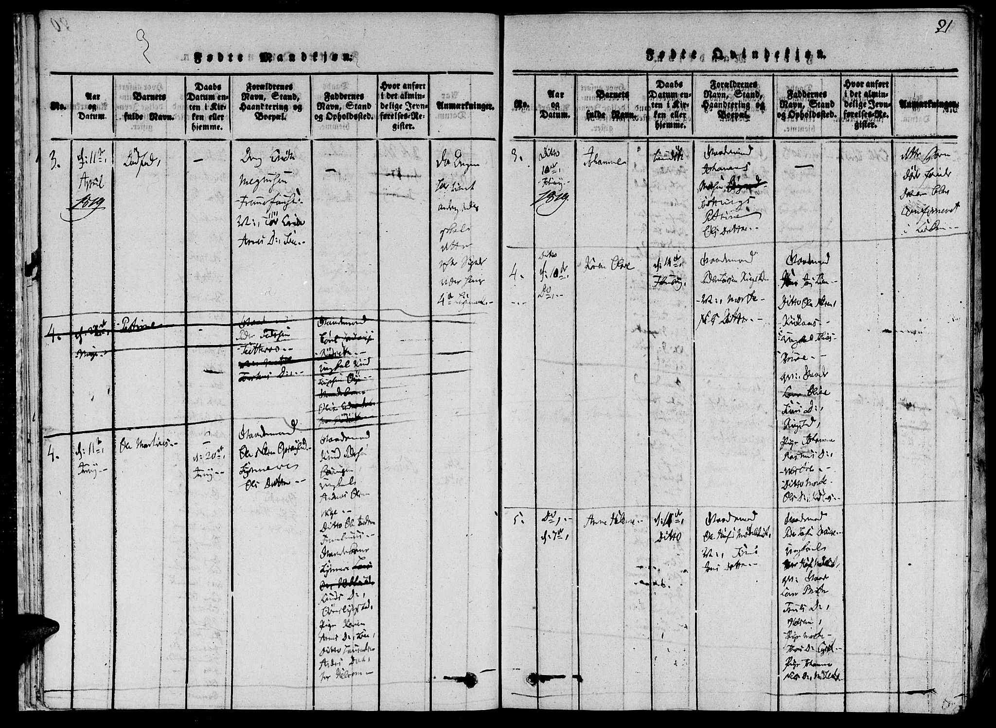 Ministerialprotokoller, klokkerbøker og fødselsregistre - Møre og Romsdal, AV/SAT-A-1454/520/L0273: Parish register (official) no. 520A03, 1817-1826, p. 21