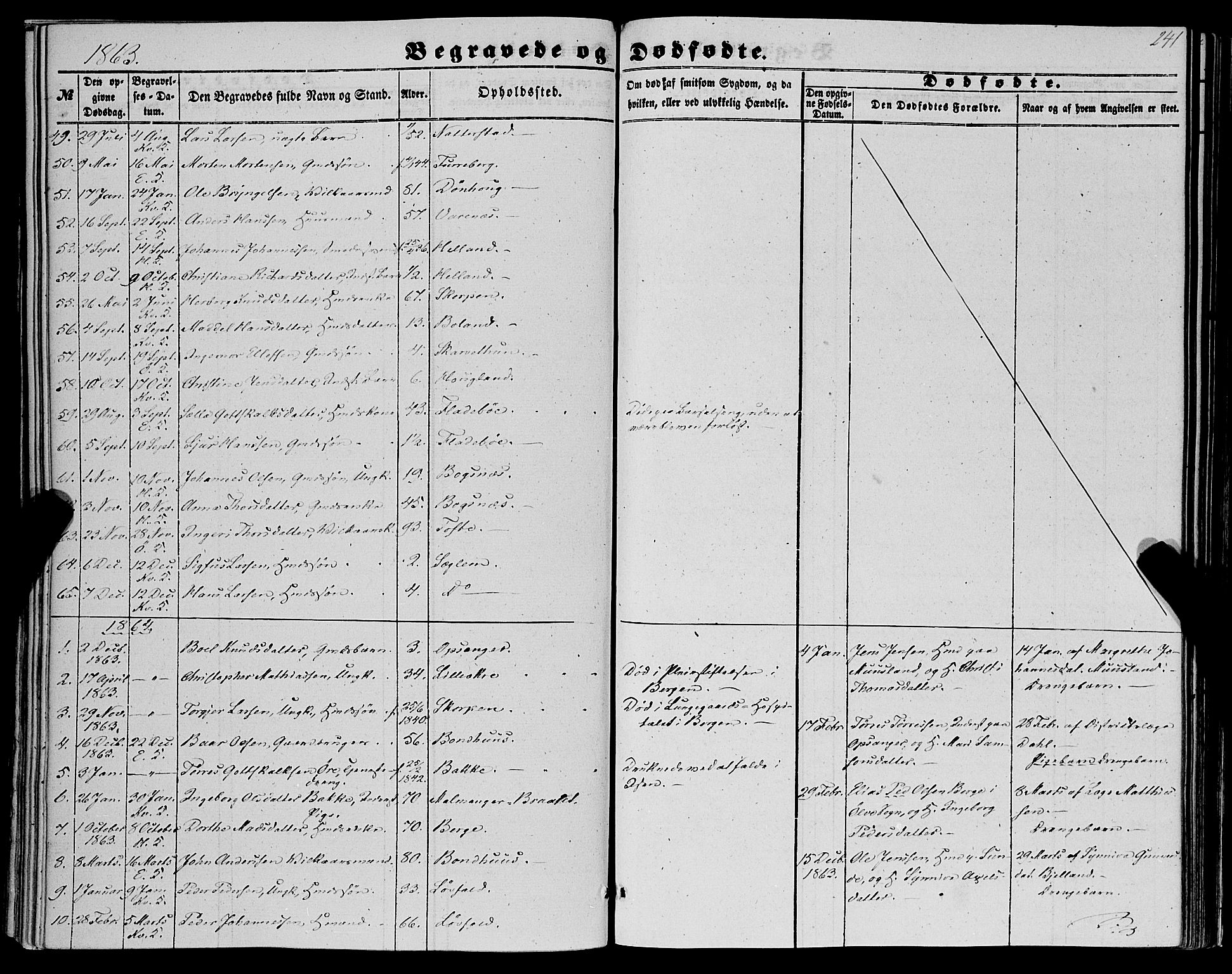 Kvinnherad sokneprestembete, SAB/A-76401/H/Haa: Parish register (official) no. A 8, 1854-1872, p. 241