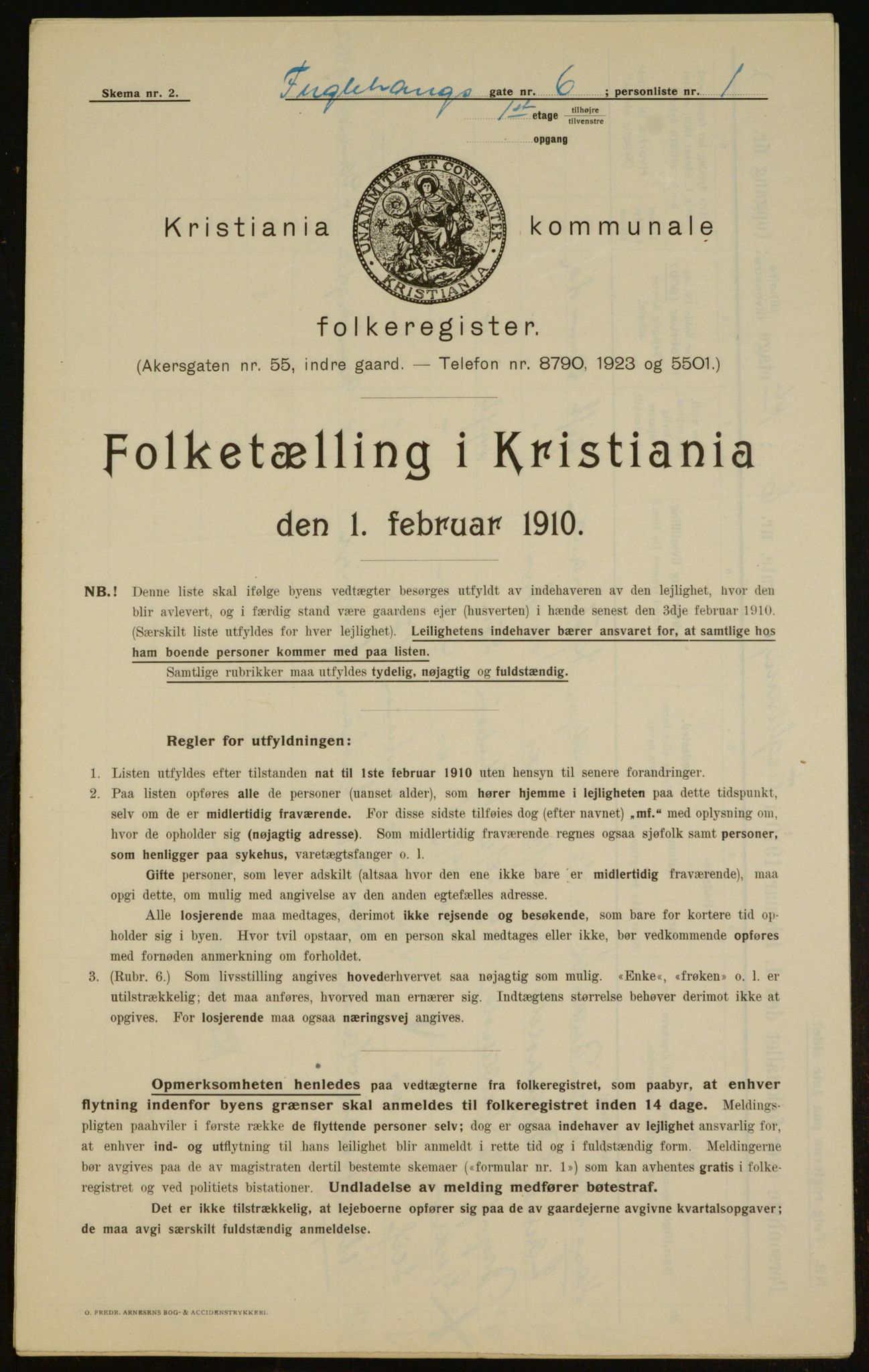 OBA, Municipal Census 1910 for Kristiania, 1910, p. 26989