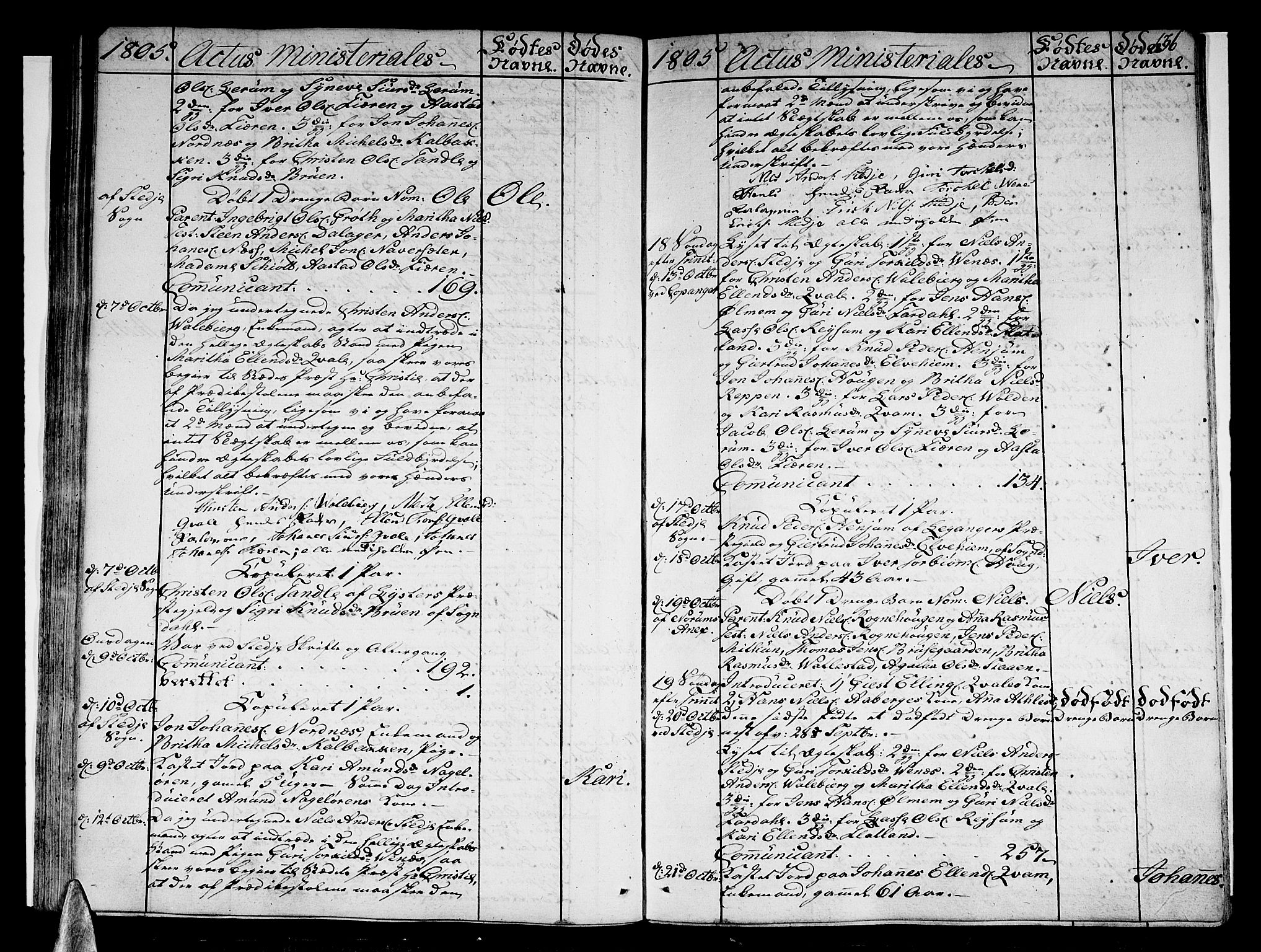 Sogndal sokneprestembete, SAB/A-81301/H/Haa/Haaa/L0008: Parish register (official) no. A 8, 1795-1809, p. 136