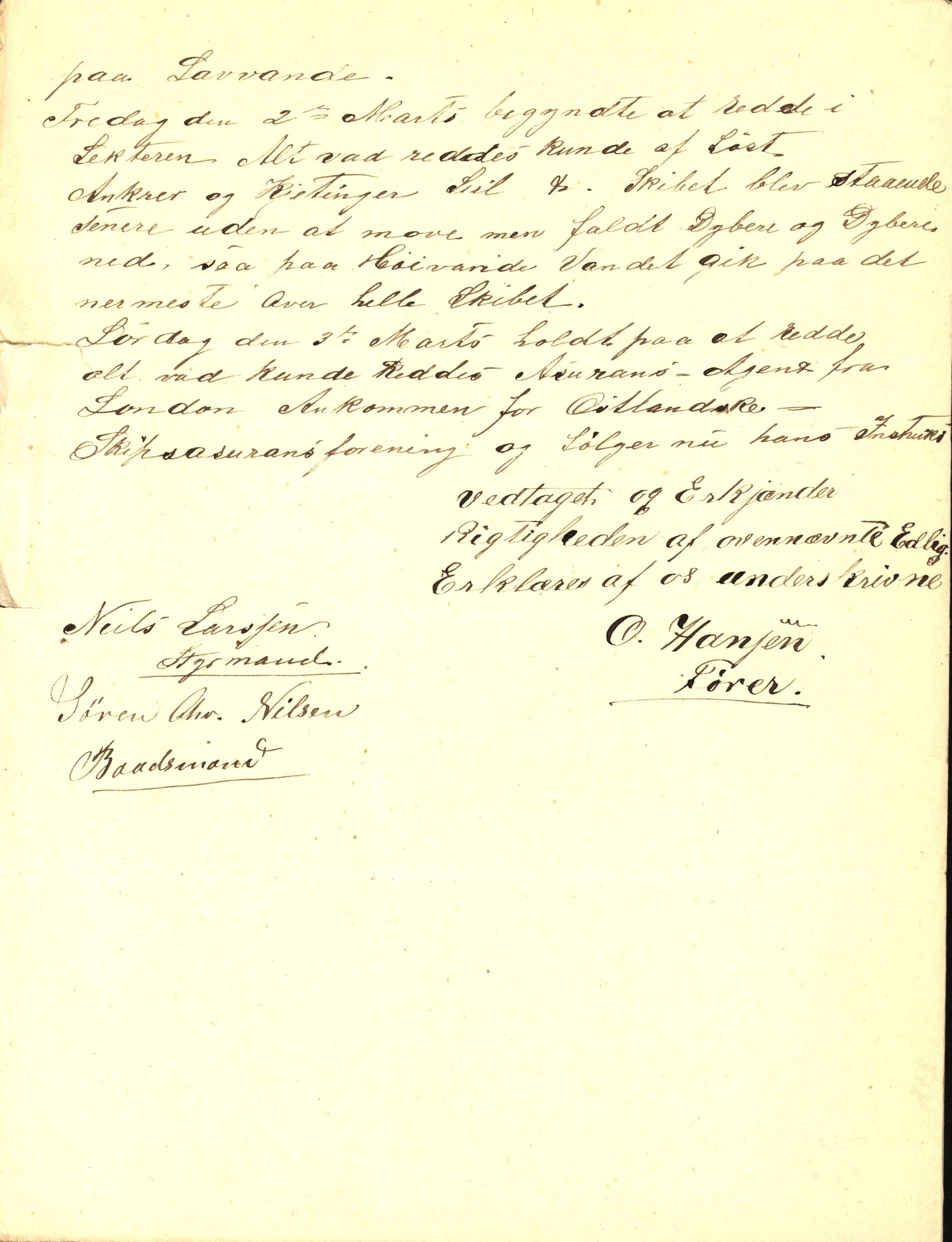 Pa 63 - Østlandske skibsassuranceforening, VEMU/A-1079/G/Ga/L0023/0002: Havaridokumenter / Flora, Frank, Freidig, Sophie, Wilhelmine, 1888, p. 56