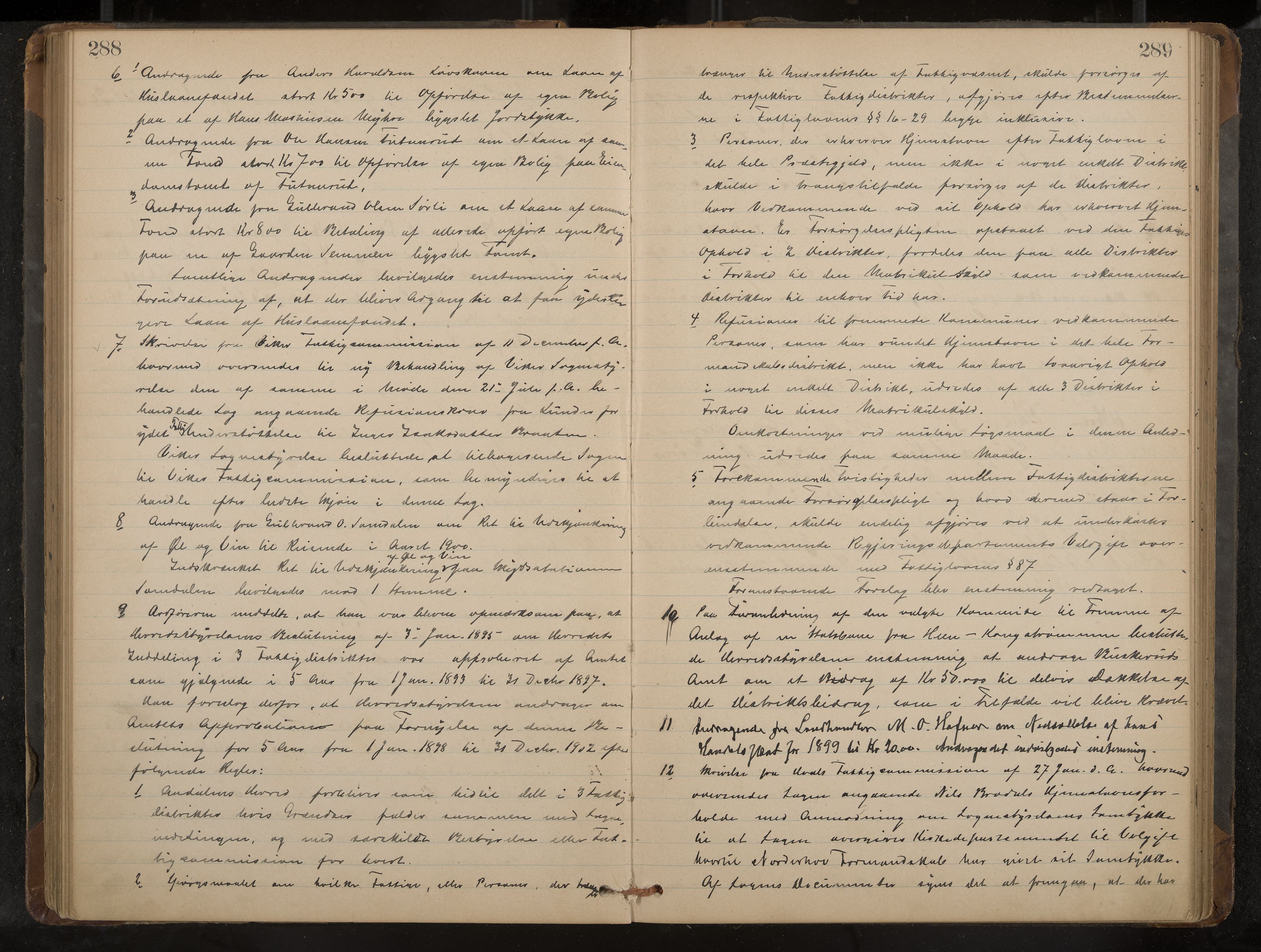 Ådal formannskap og sentraladministrasjon, IKAK/0614021/A/Aa/L0002: Møtebok, 1891-1907, p. 288-289