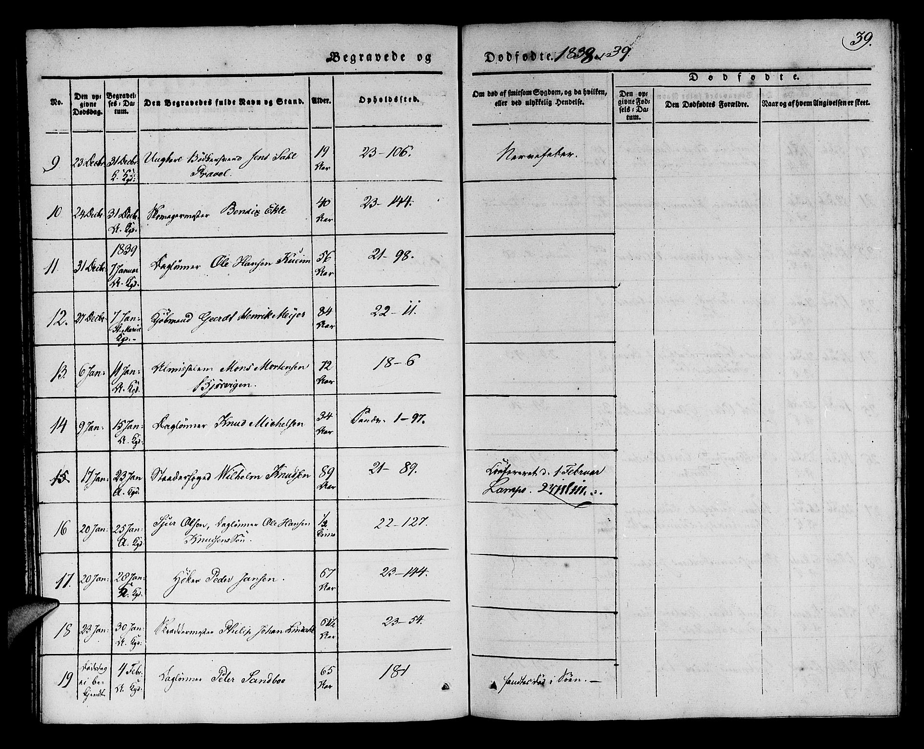 Korskirken sokneprestembete, SAB/A-76101/H/Haa/L0043: Parish register (official) no. E 1, 1834-1848, p. 39
