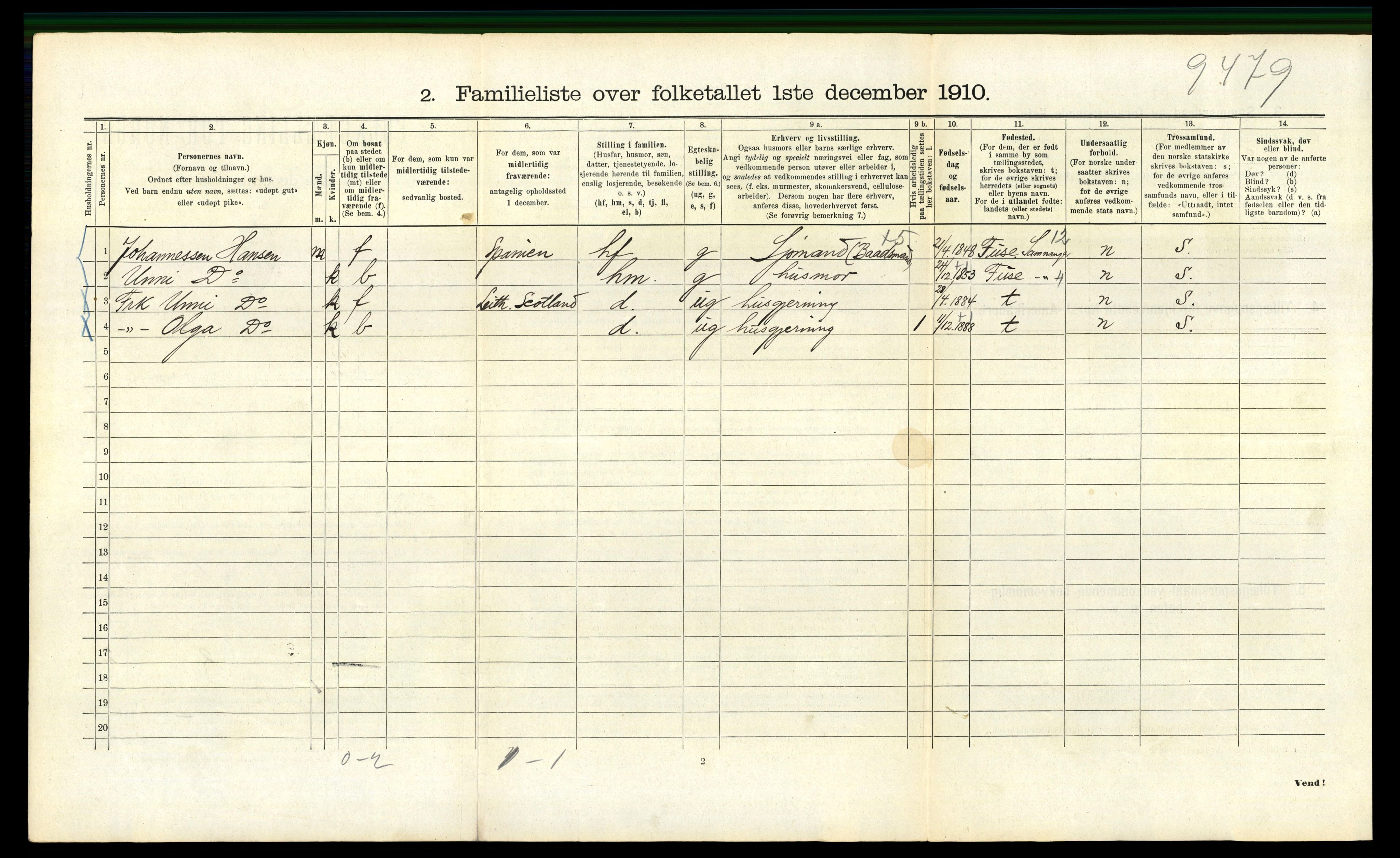 RA, 1910 census for Bergen, 1910, p. 39632