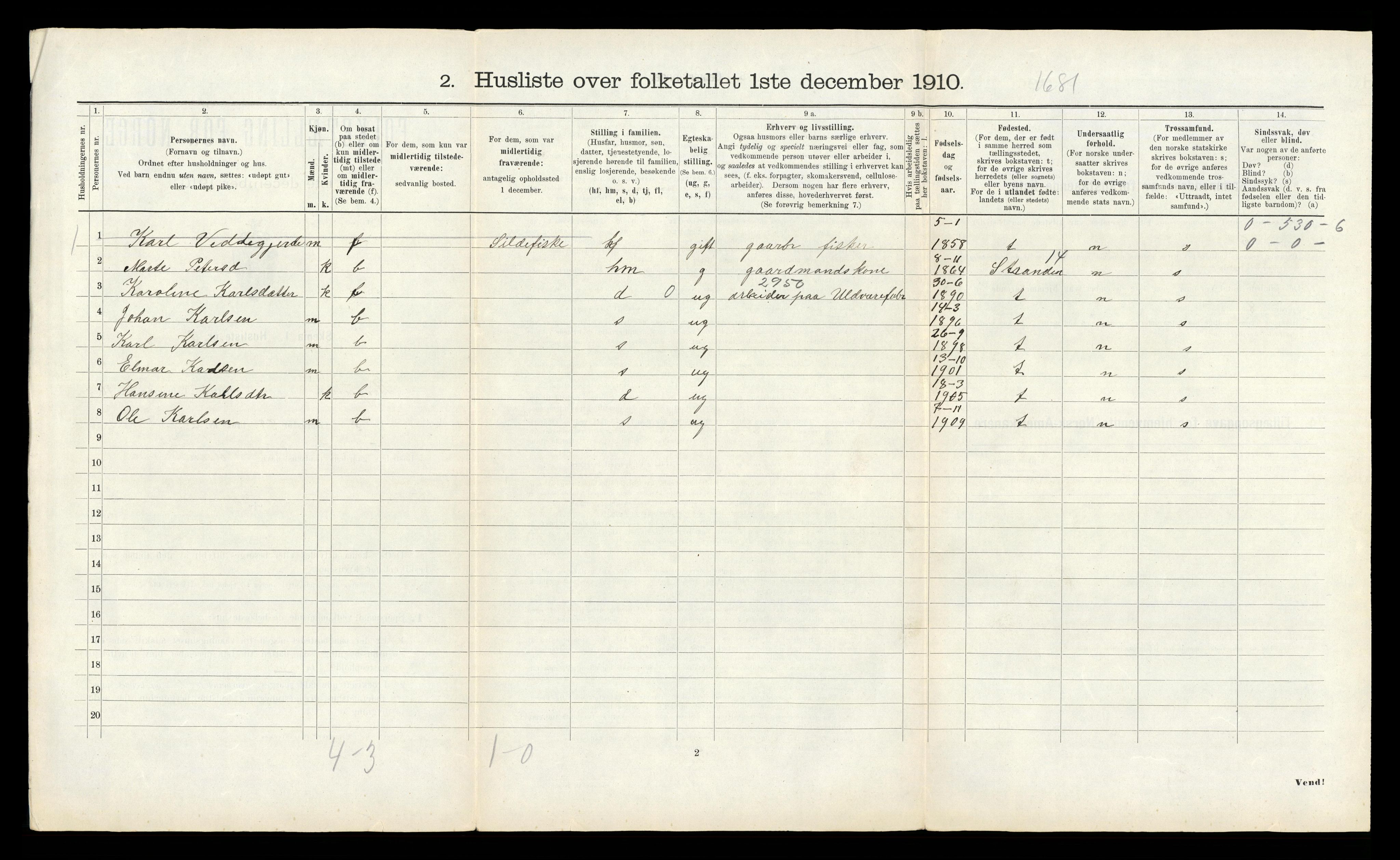 RA, 1910 census for Borgund, 1910, p. 1114