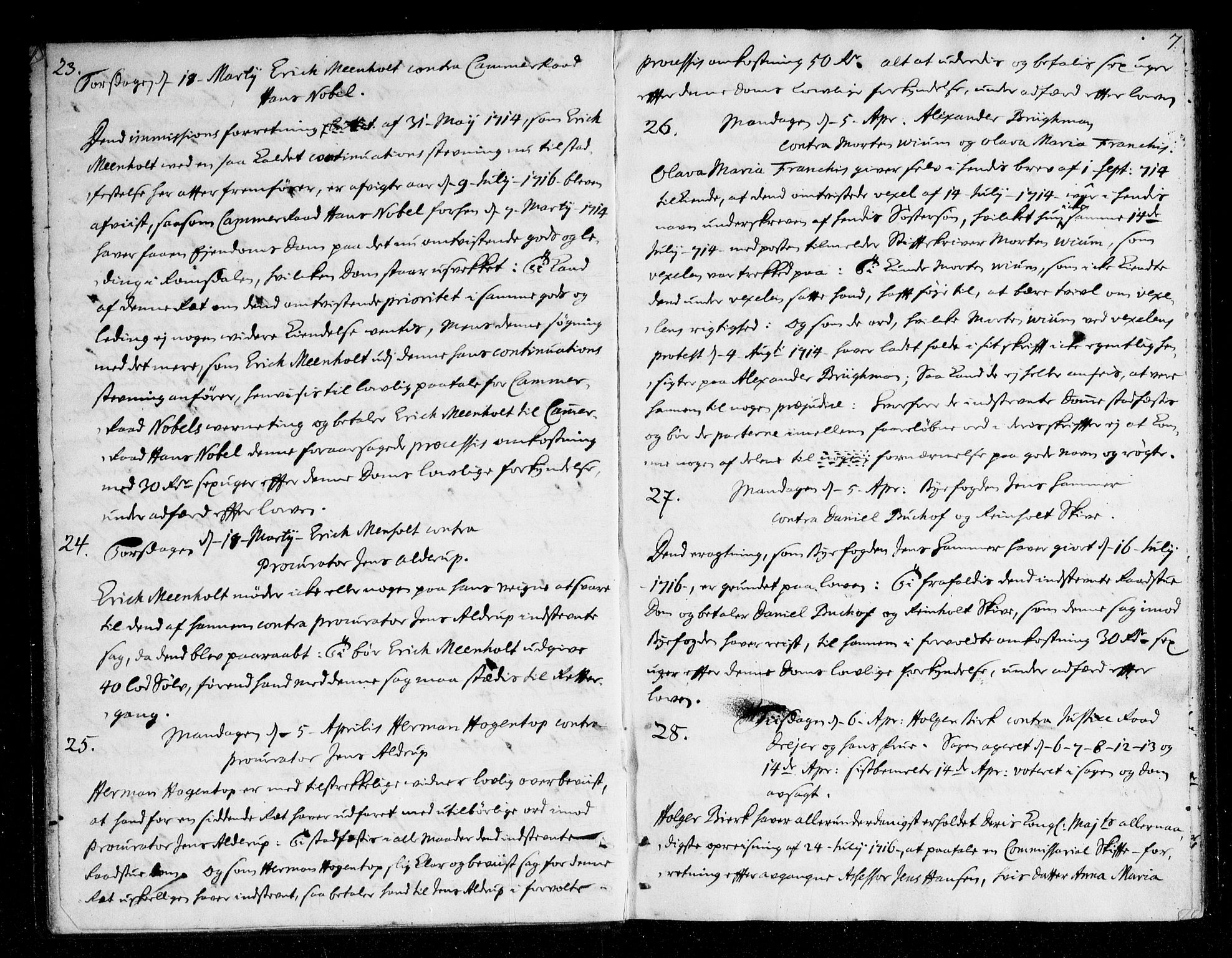 Overhoffretten 1667-1797, AV/RA-EA-2884/Aa/L0047: Avsiktsprotokoll, 1717, p. 6b-7a